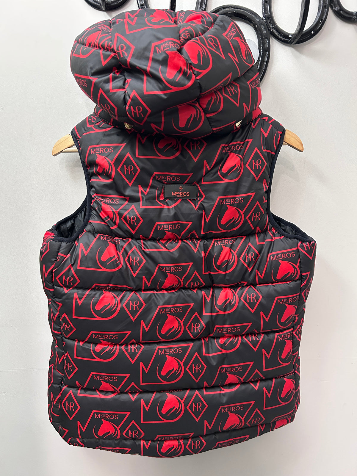 Mrs. Ros Equestrian Black and Red Vest Large