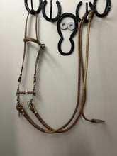Load image into Gallery viewer, Traditional Peruvian Paso Rawhide Bridle with Roller Bit
