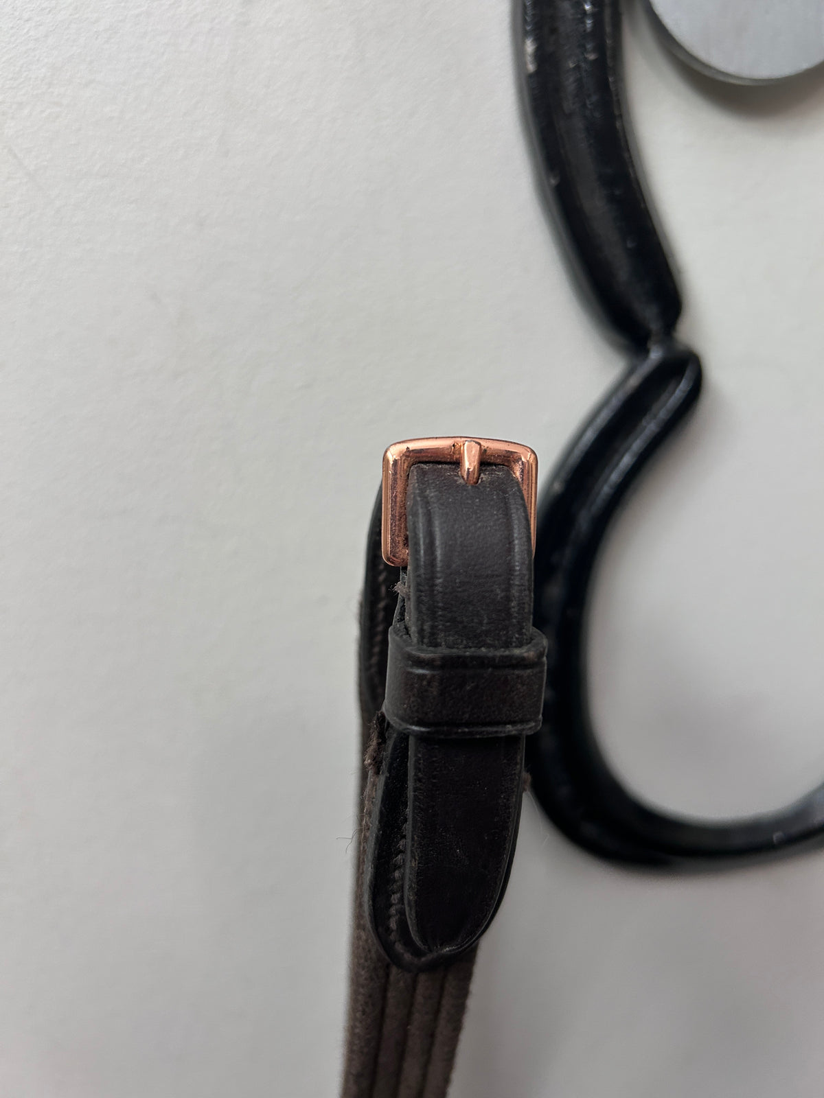 English Web Reins with Rose Gold