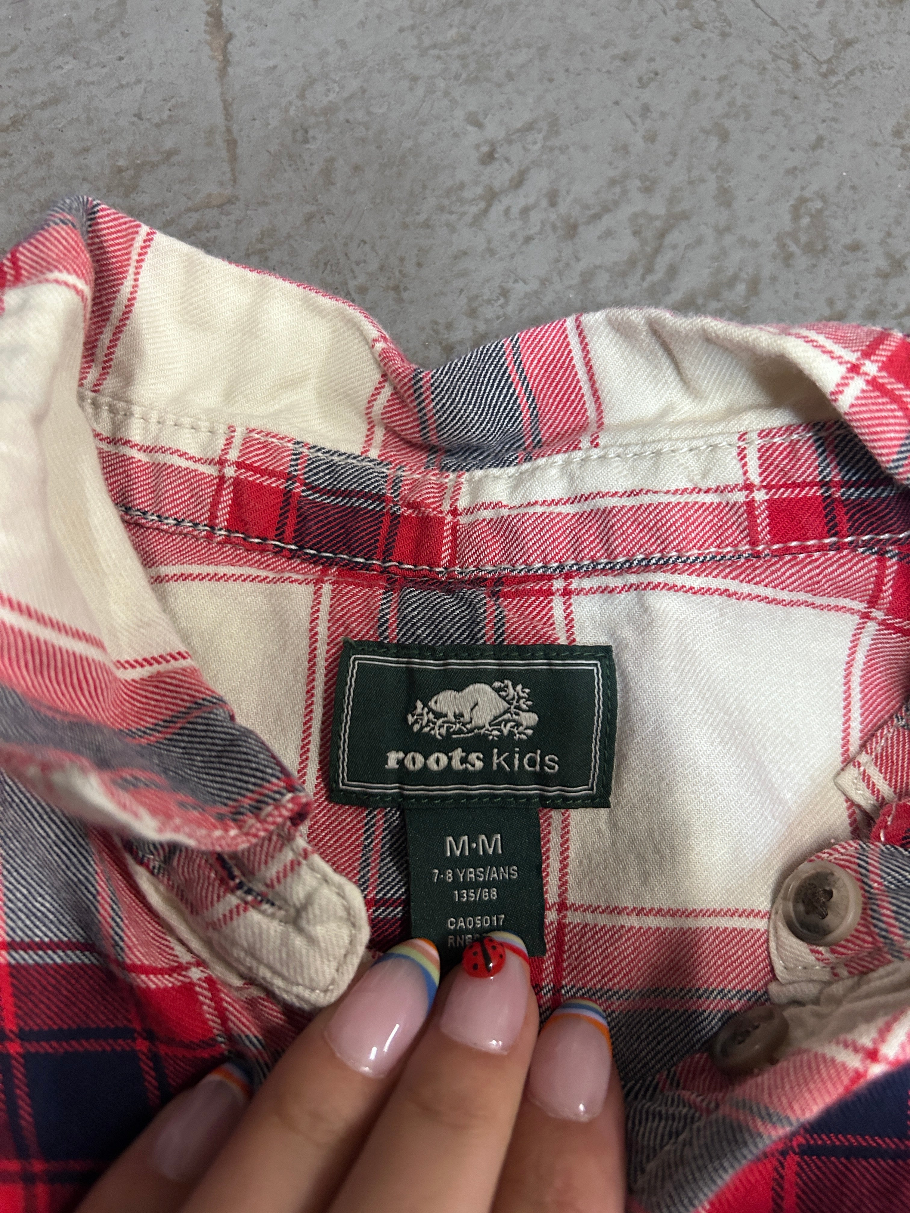 Roots Kid's Red Plaid Shirt 7-8