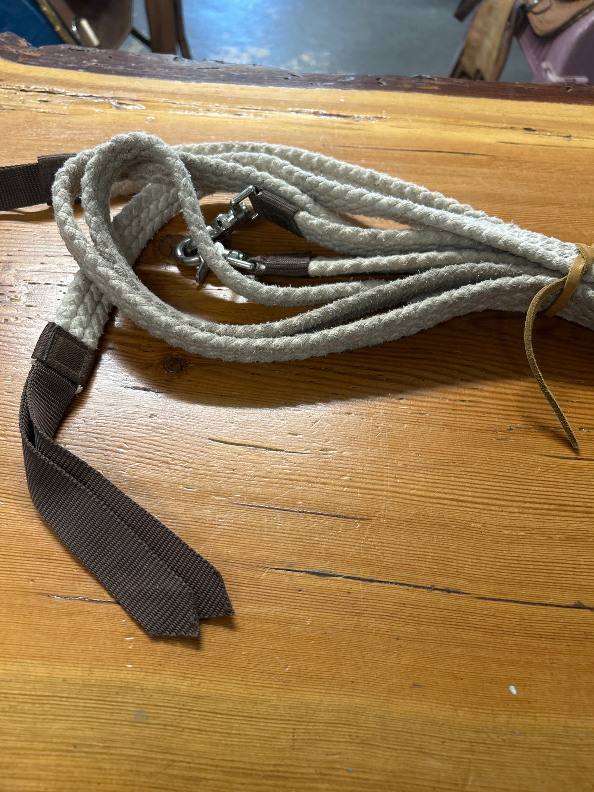 White Rope Split Reins