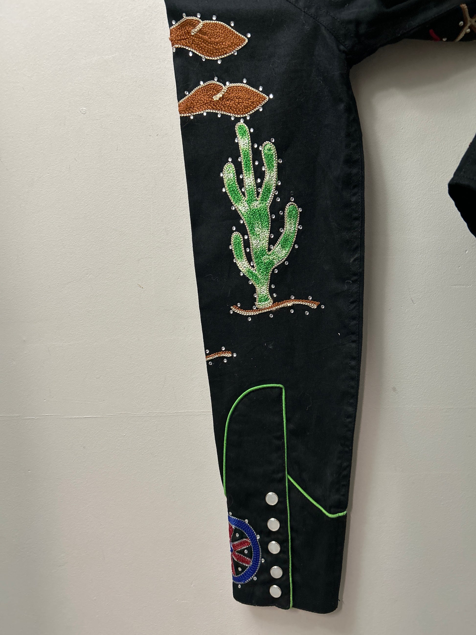 Women's Embroidered Western Shirt XS Black-Western Shirt-Consignment-Evolution Equestrian Co.