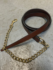 Leather and Brass Stud Chain