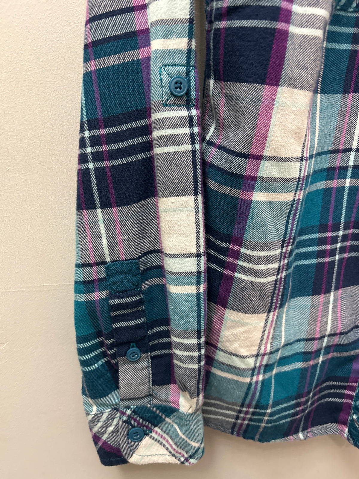 Western Button Blue/Purple/White Shirt Small