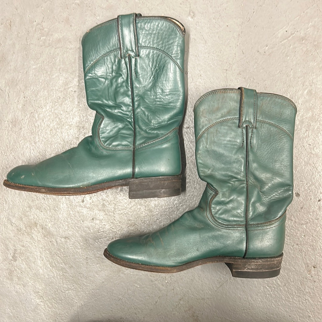 Justin Teal Cowboy Boots 6.5