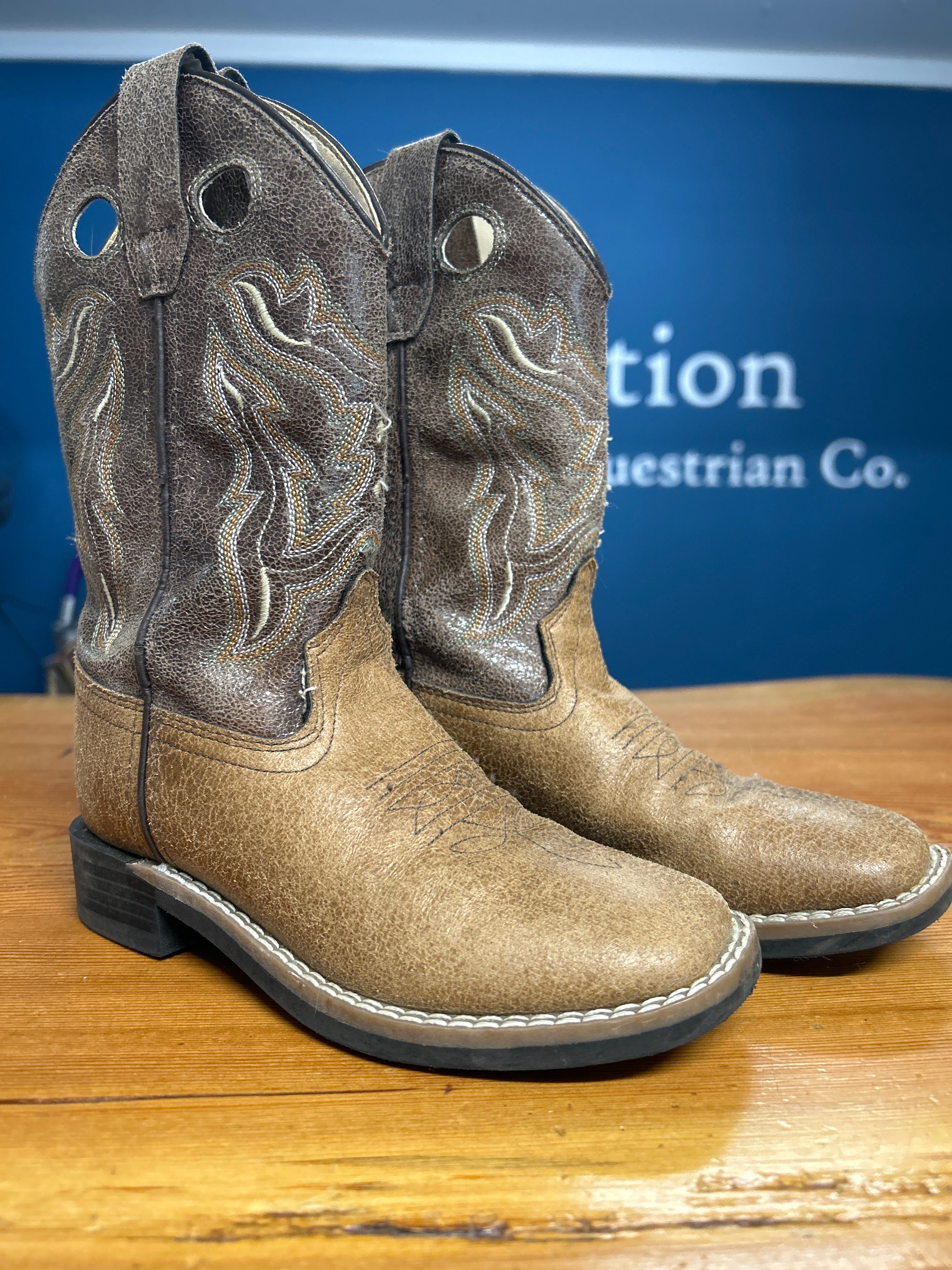 Old West Children's Leather Cowboy Boots 13