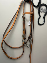 Load image into Gallery viewer, Light Oil Headstall with Snaffle and Reins
