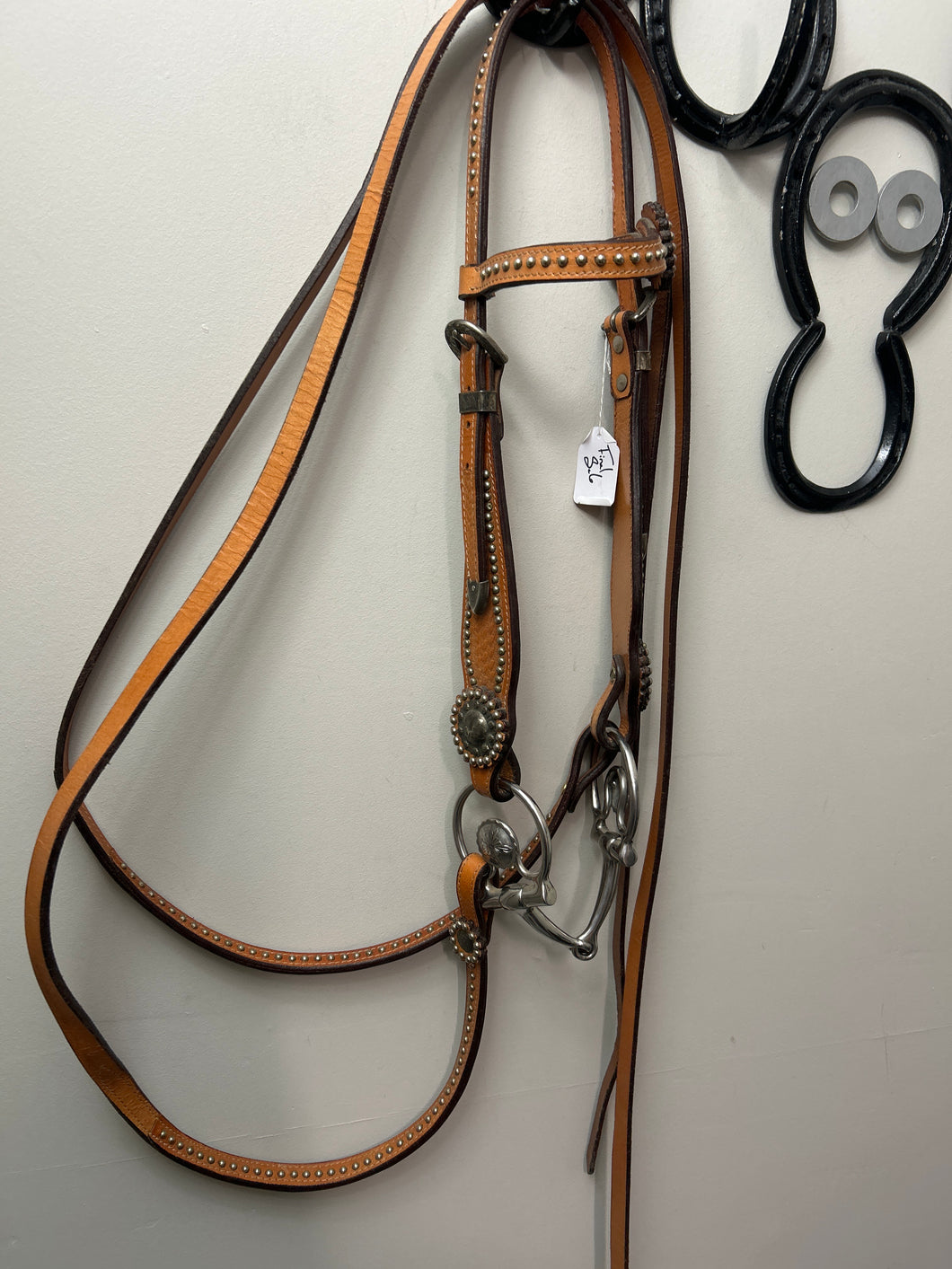 Light Oil Headstall with Snaffle and Reins