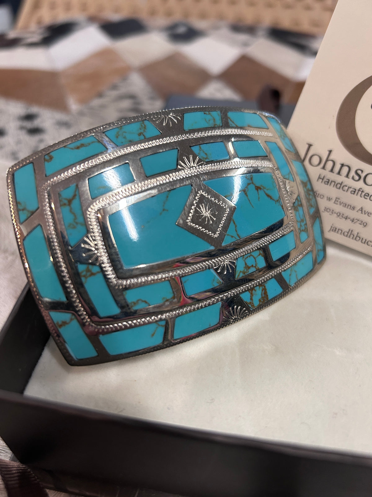 Johnson &  Held Turquoise Belt Buckle