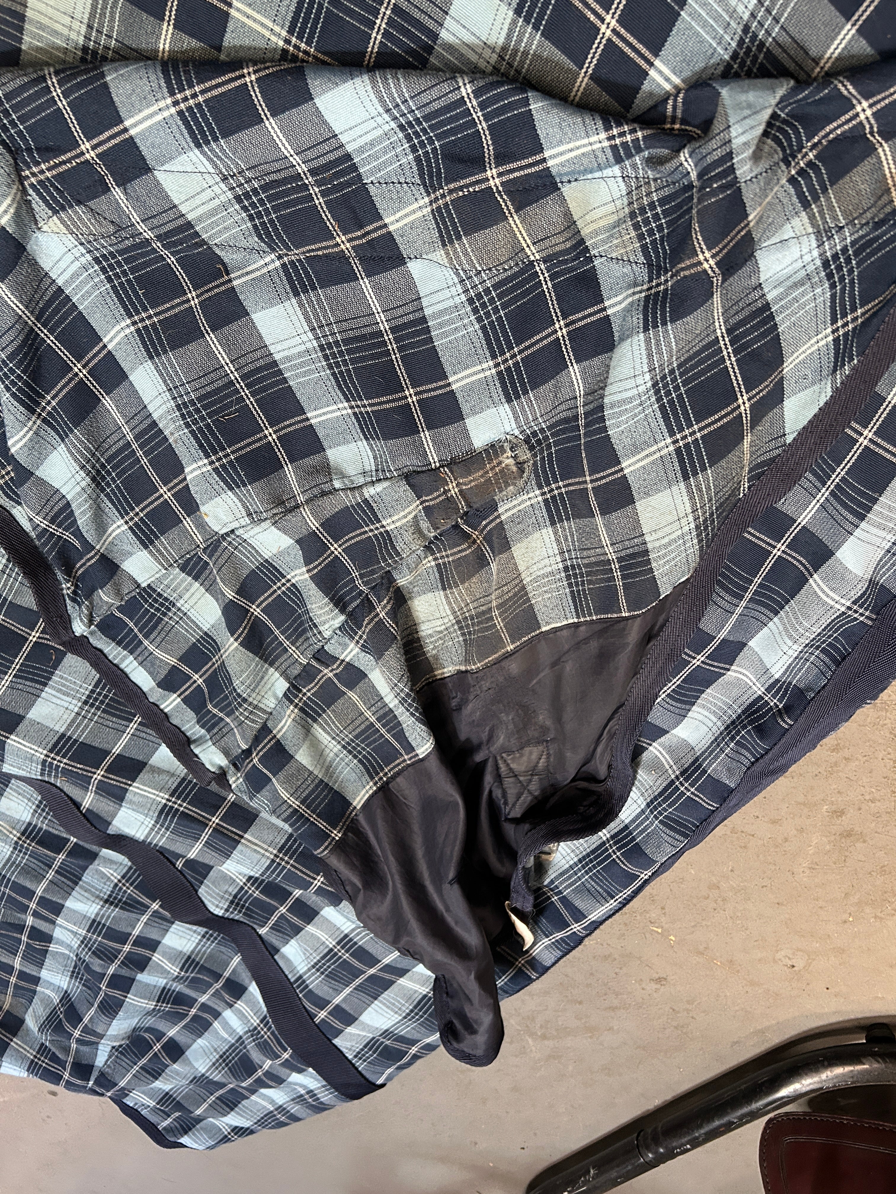 Supra Poly Cotton Blue Plaid Sheet 82"