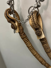 Load image into Gallery viewer, Traditional Peruvian Paso Rawhide Bridle with Roller Bit
