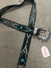 Load image into Gallery viewer, Montana West Turquoise Black Nylon Belt 36
