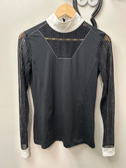 ANKY Black Show Shirt Medium-Riding Shirts-Consignment-Evolution Equestrian Co.