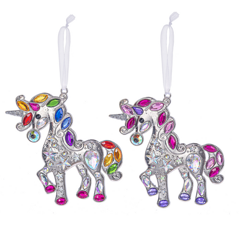 Acrylic Unicorn Ornaments-Christmas-Can Pro Equestrian Supply-Silver/Rainbow-Evolution Equestrian Co.