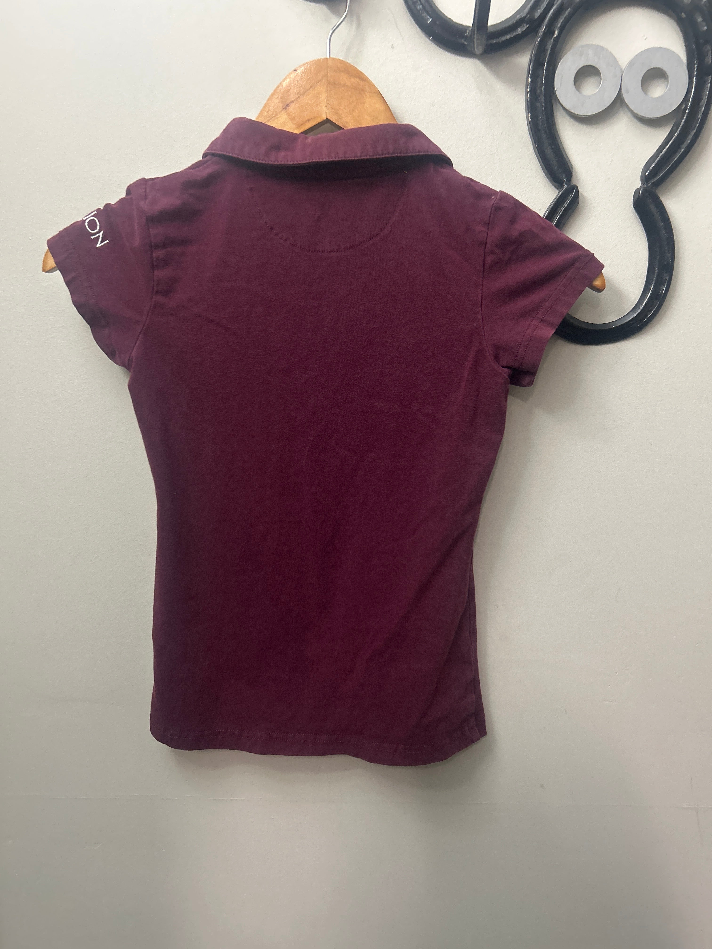 Aerion Burgundy Kids Polo Shirt Large-Riding Shirts-Consignment-Evolution Equestrian Co.