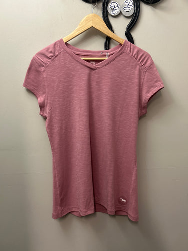 Aerion Pink V-Neck Shirt XLarge-Riding Shirts-Consignment-Evolution Equestrian Co.