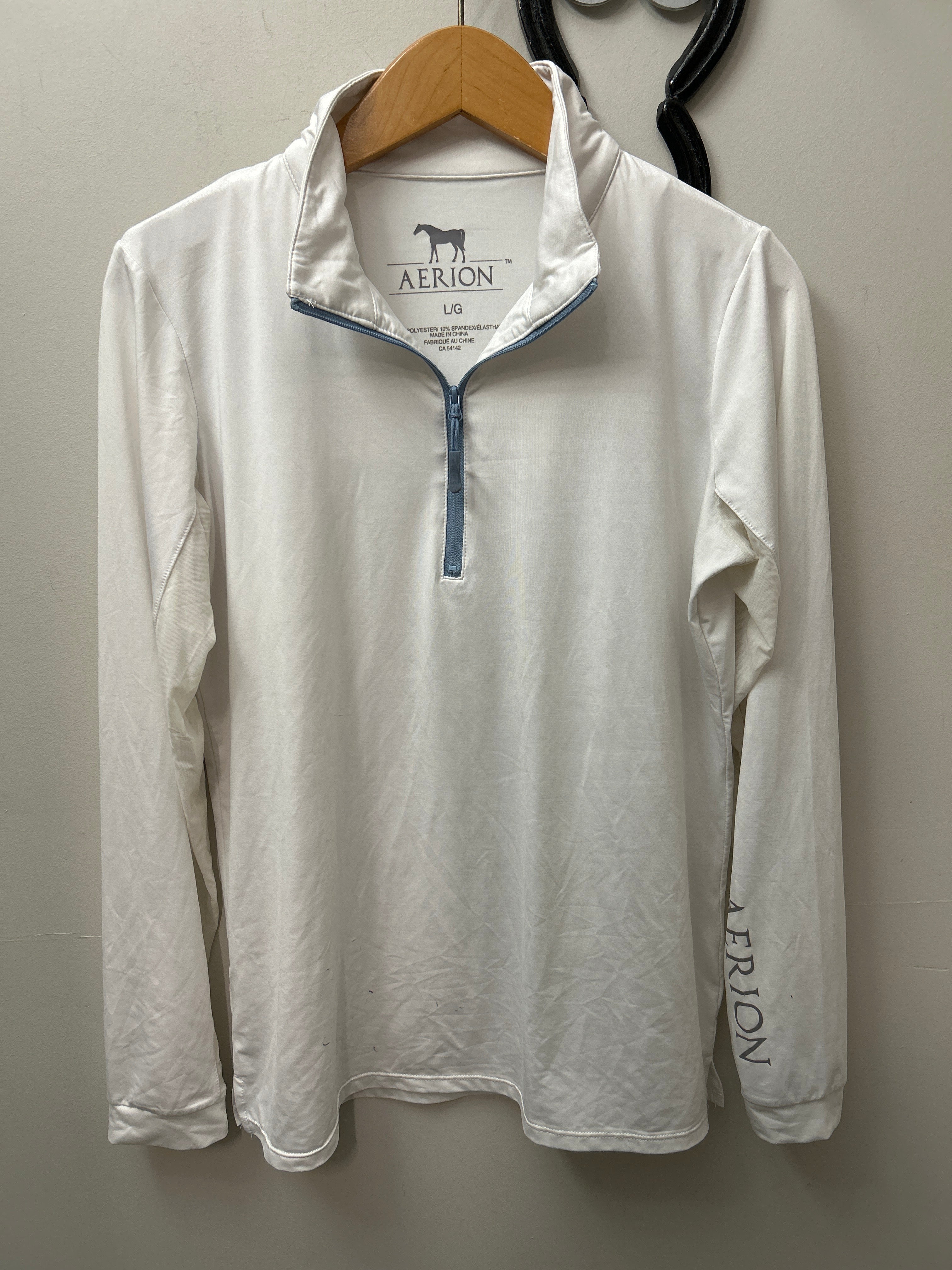 Aerion Sun Shirt White Large-Riding Shirts-Consignment-Evolution Equestrian Co.
