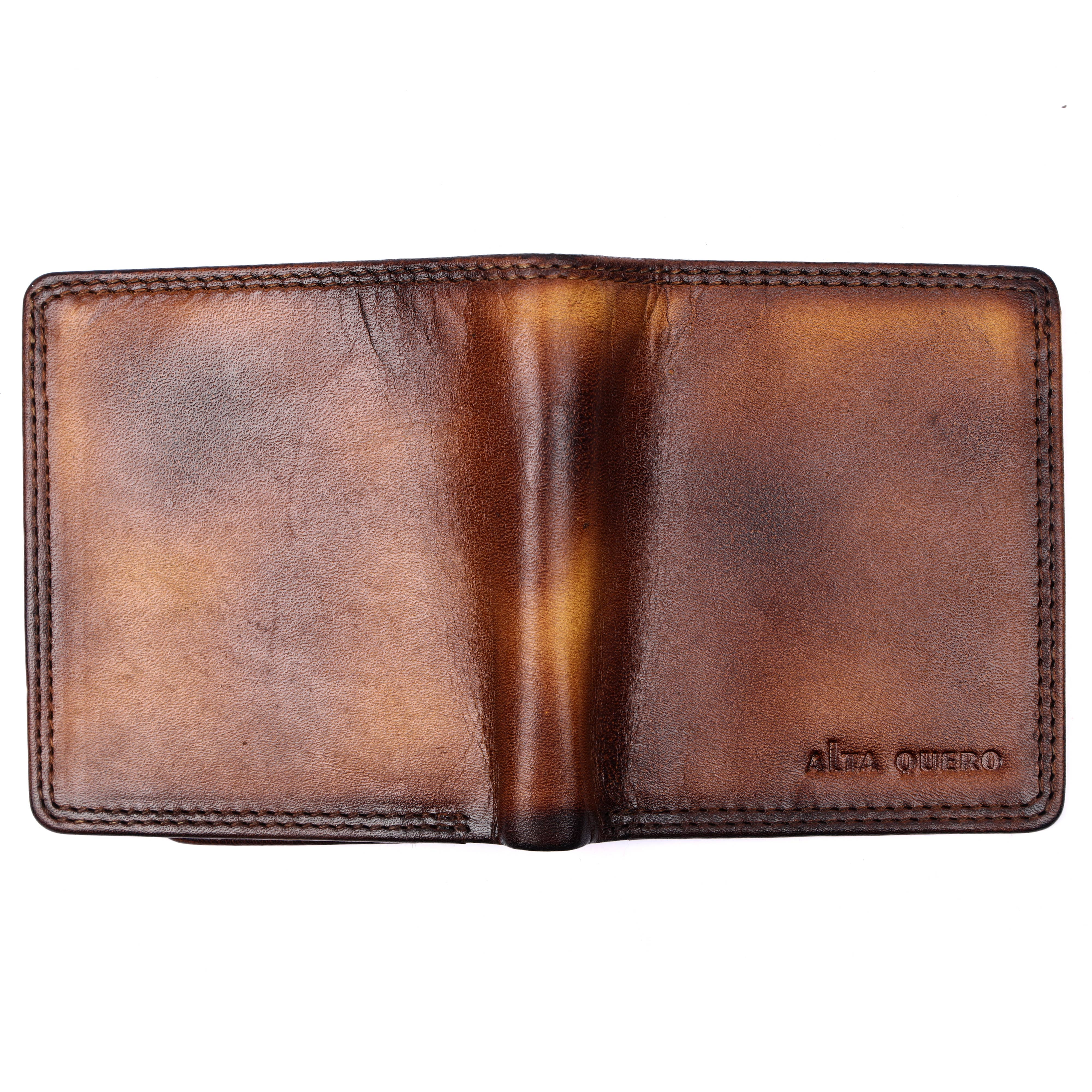 Alta Quero - Genuine Leather Men's Wallet RFID – Tan /Brown (Dual-Tone)-Alta Quero-Evolution Equestrian Co.