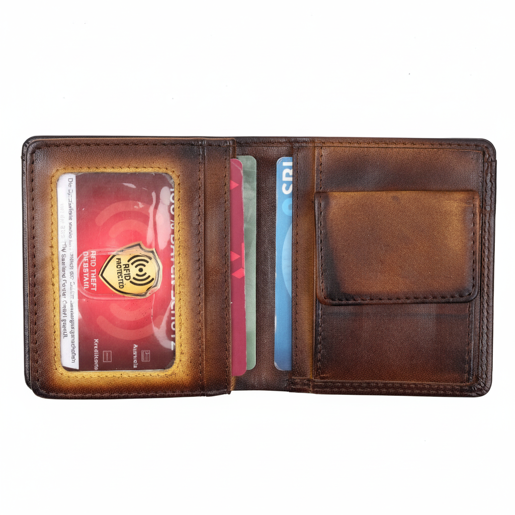 Alta Quero - Genuine Leather Men's Wallet RFID – Tan /Brown (Dual-Tone)-Alta Quero-Evolution Equestrian Co.