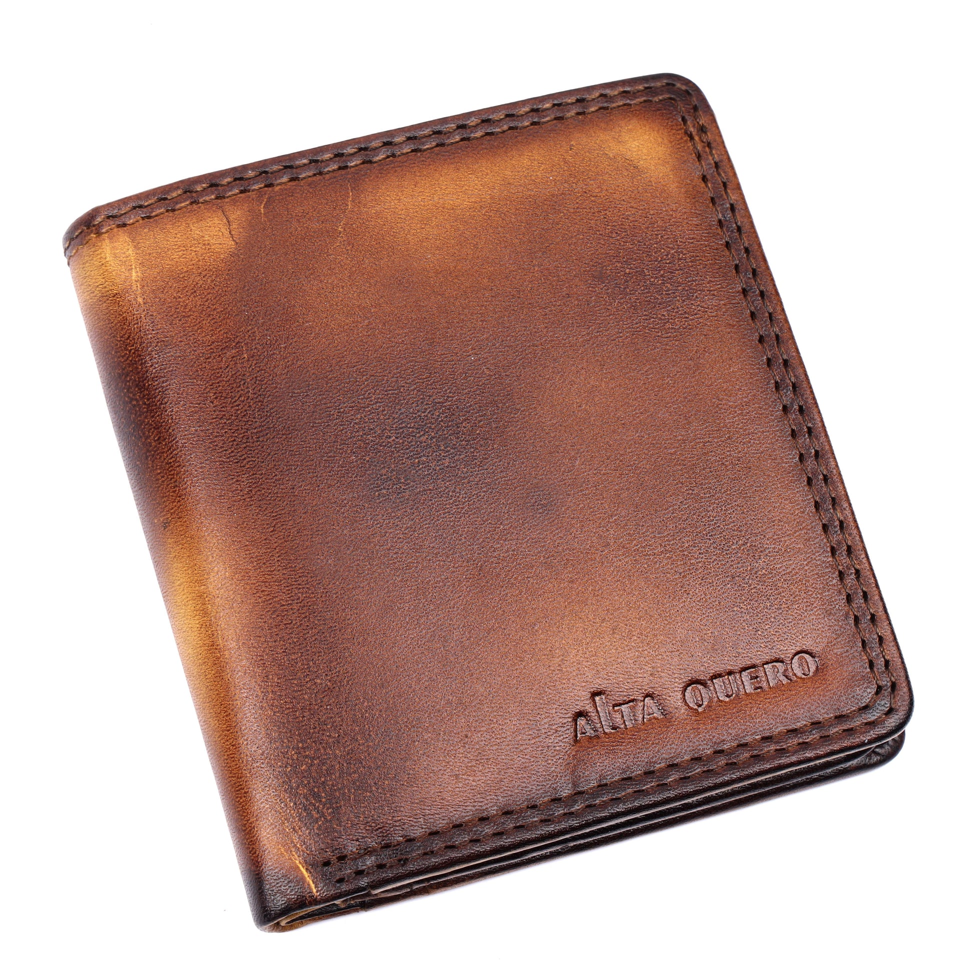 Alta Quero - Genuine Leather Men's Wallet RFID – Tan /Brown (Dual-Tone)-Alta Quero-Evolution Equestrian Co.