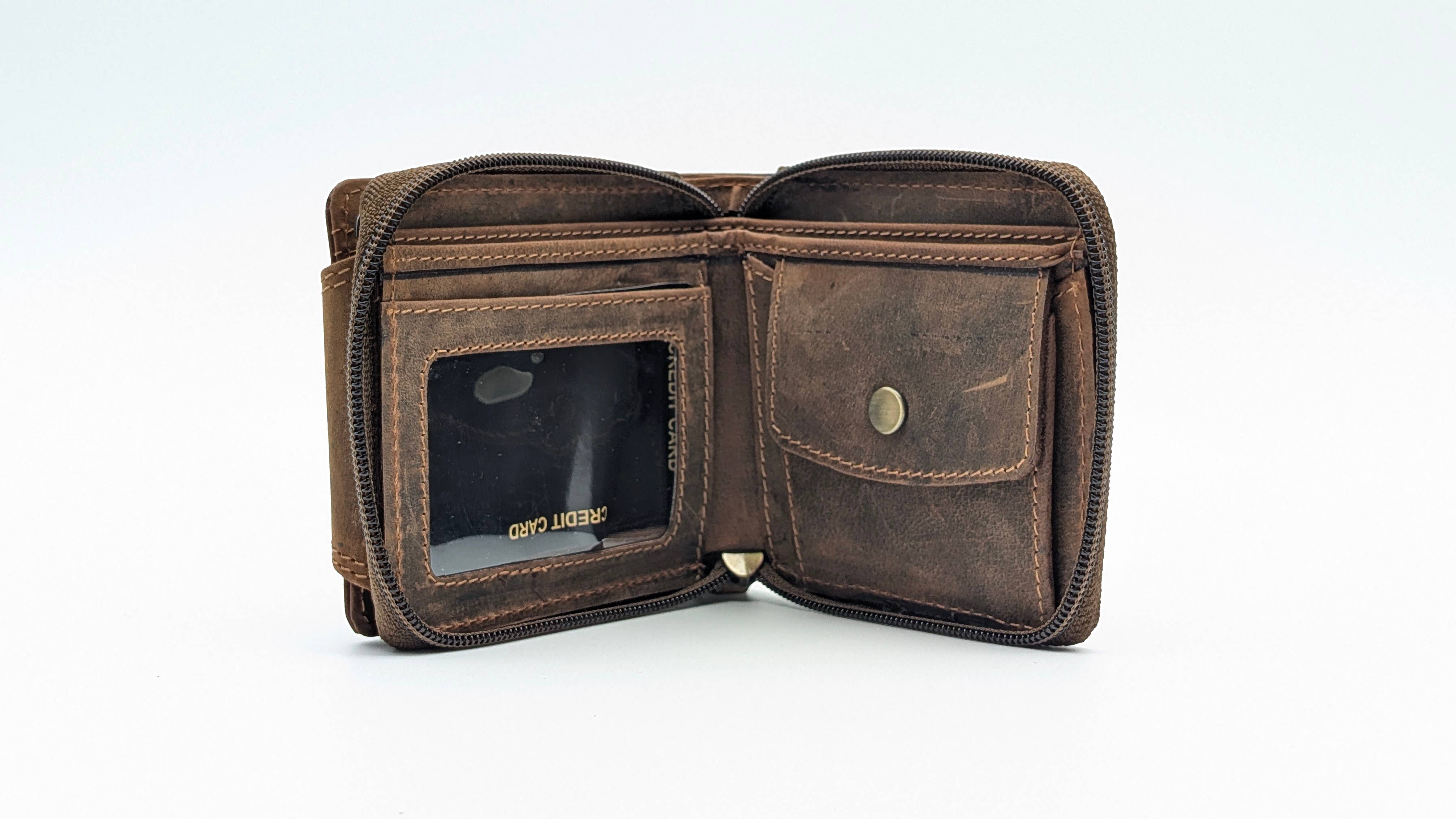 Alta Quero - Genuine Leather Men's Wallet RFID – Brown-Alta Quero-Evolution Equestrian Co.