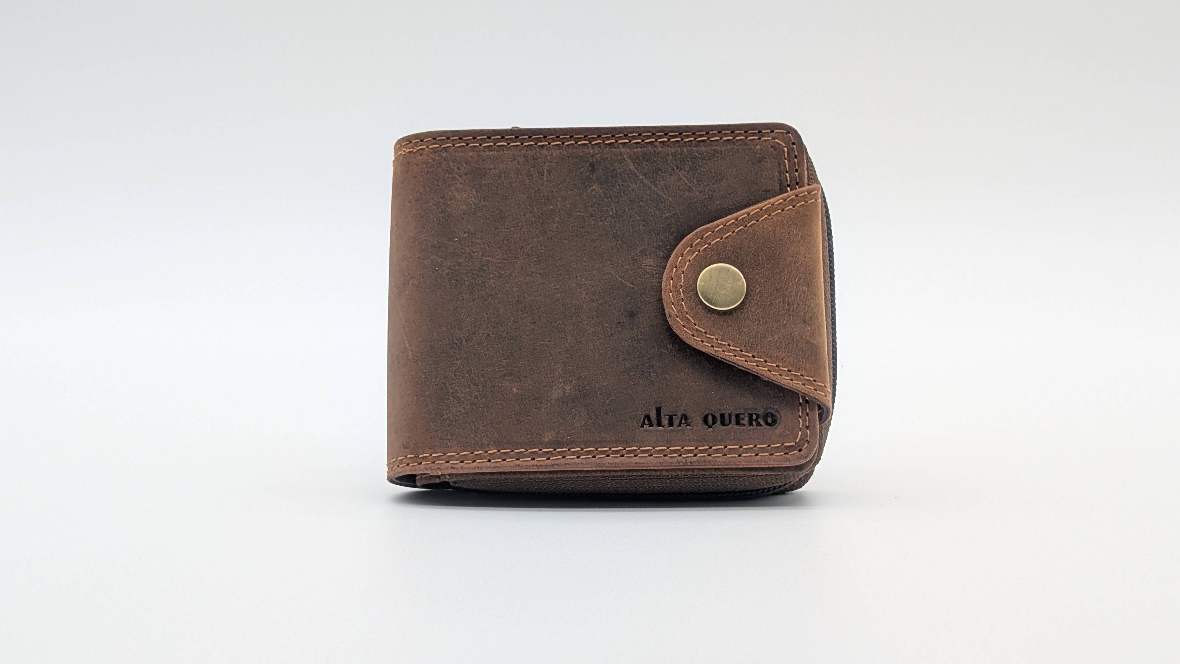 Alta Quero - Genuine Leather Men's Wallet RFID – Brown-Alta Quero-Evolution Equestrian Co.