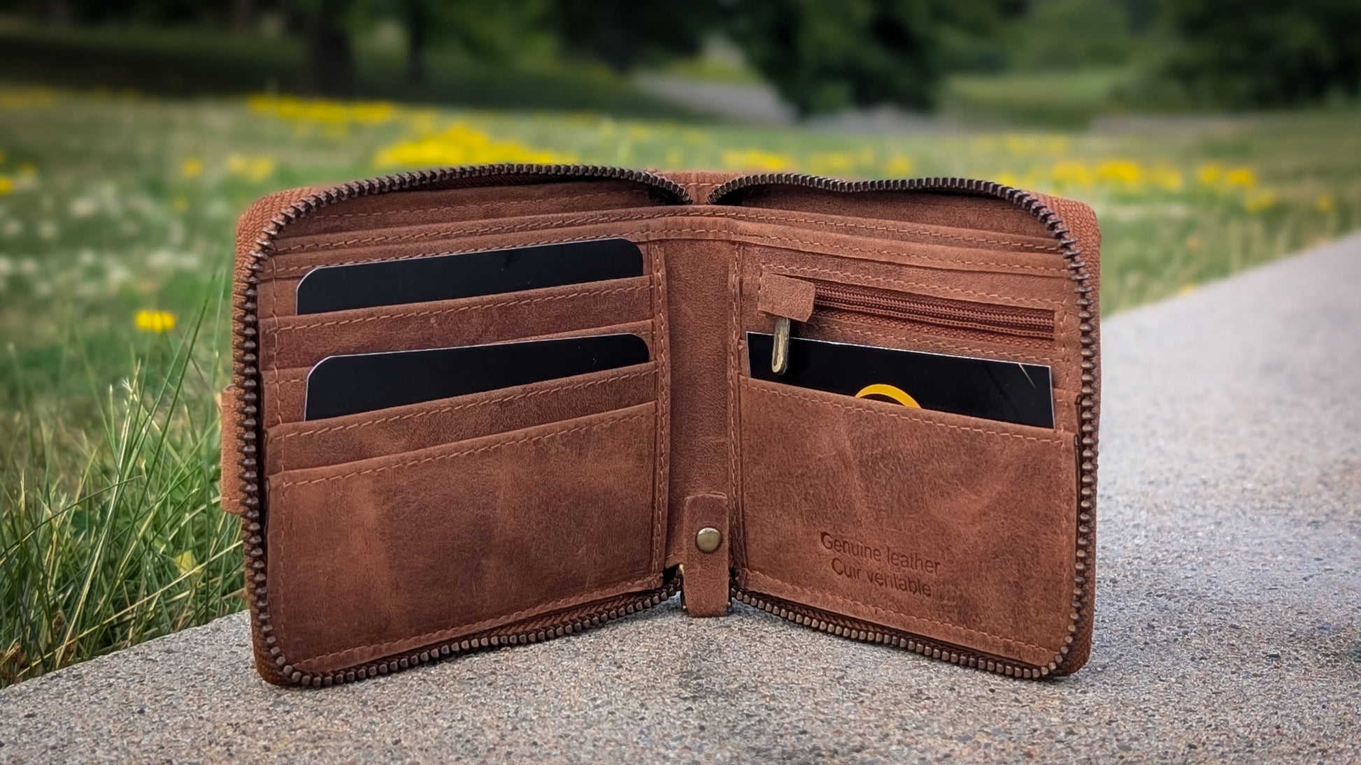 Alta Quero - Genuine Leather Men's Wallet RFID – Tan-Alta Quero-Evolution Equestrian Co.