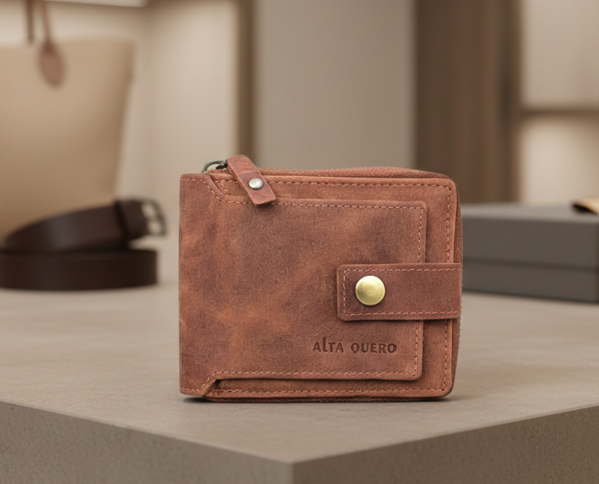 Alta Quero - Genuine Leather Men's Wallet RFID – Tan-Alta Quero-Evolution Equestrian Co.