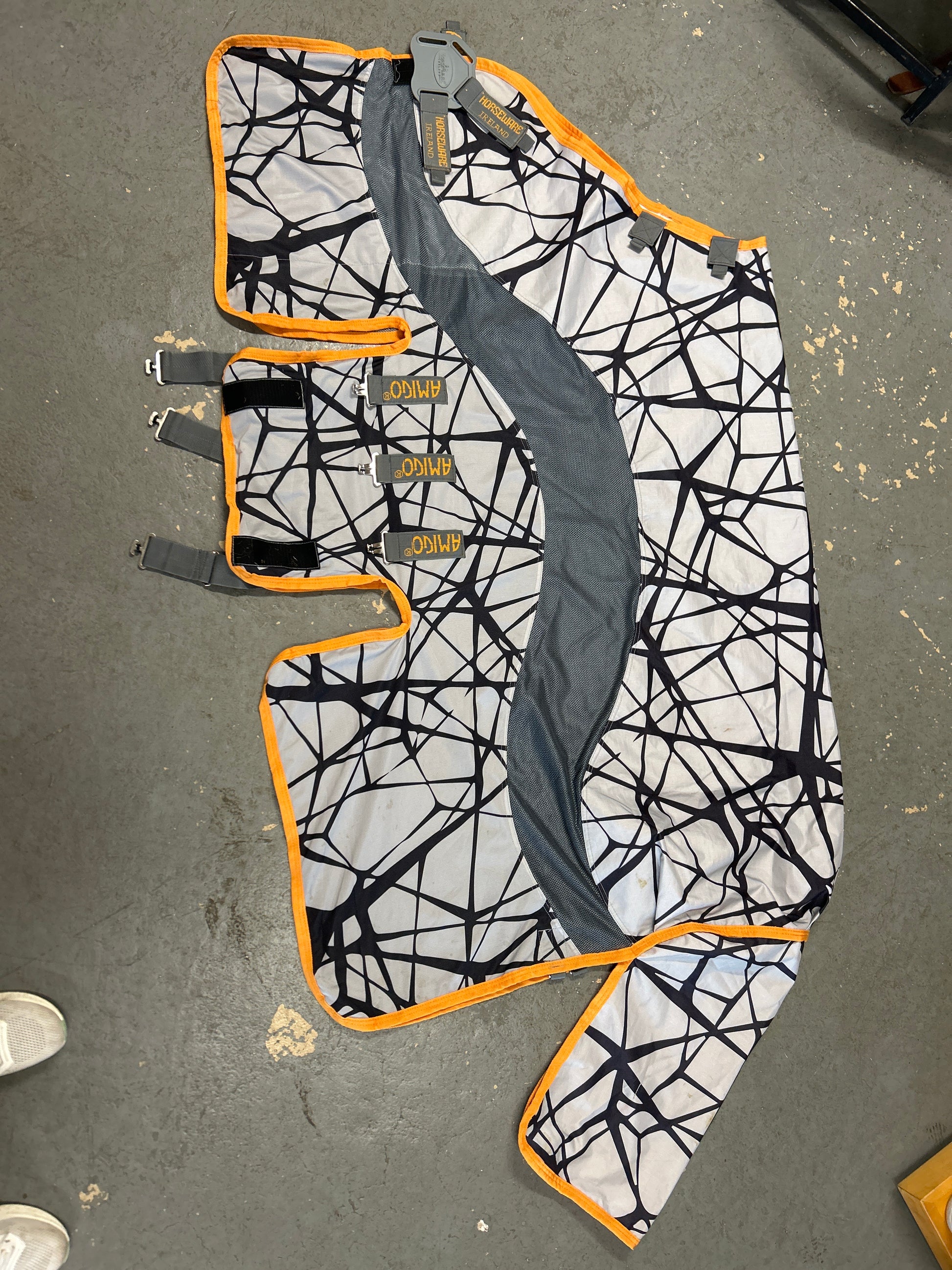 Amigo 3-in-1 CamoFly Fly Sheet Orange/Grey 5'6"/66"-Fly Sheet-Consignment-Evolution Equestrian Co.