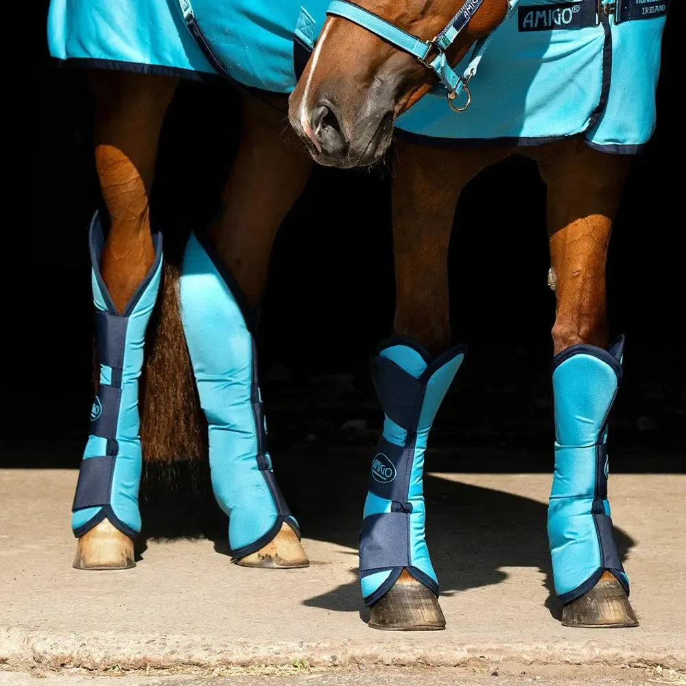 Amigo Ripstop Travel Boots x4 Blue Horse Size-Horse Boots-Consignment-Evolution Equestrian Co.