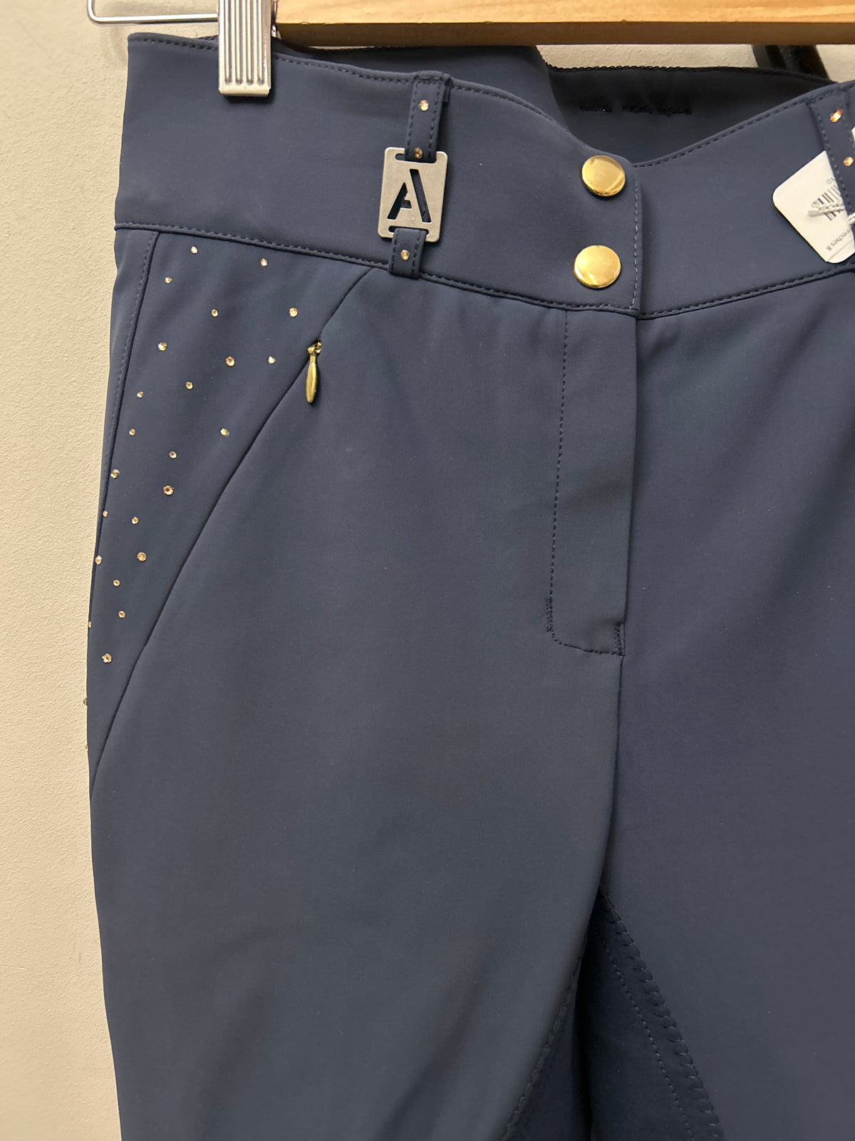 Anky Navy Suede Full Seat Breeches 8-Breeches-Consignment-Evolution Equestrian Co.