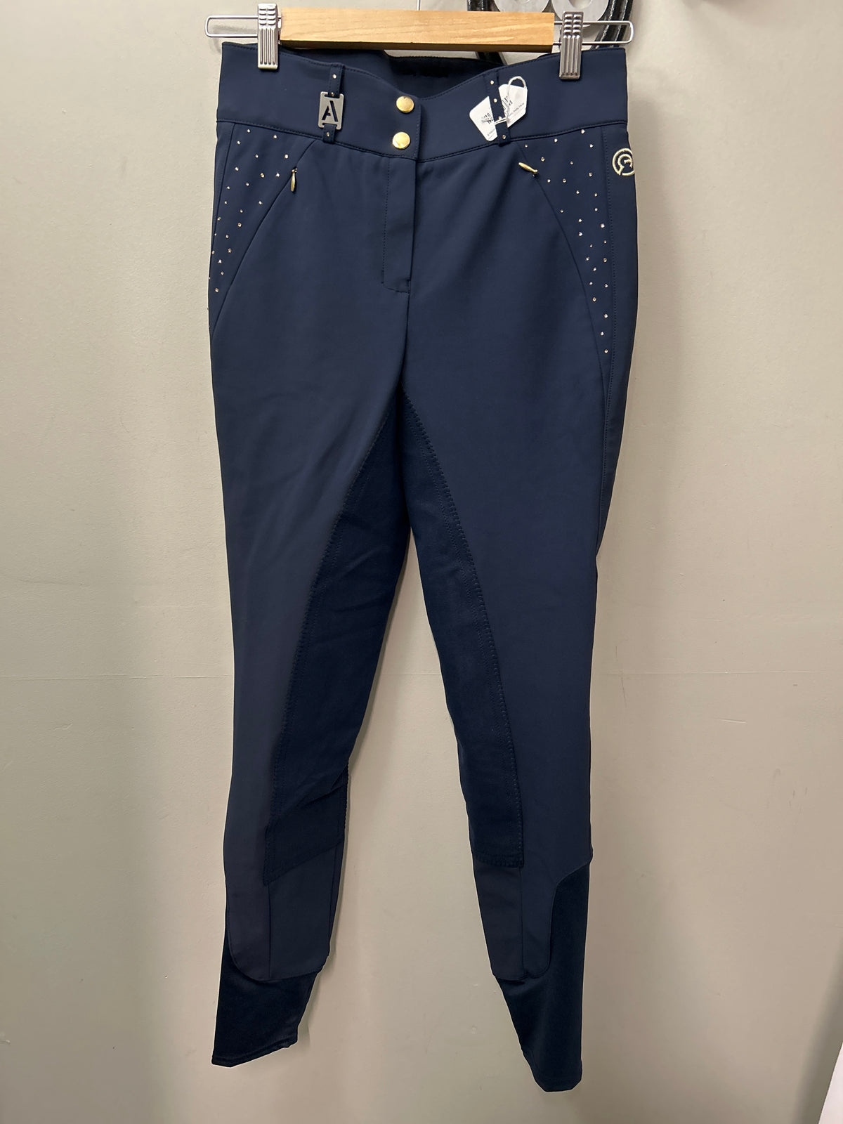 Anky Navy Suede Full Seat Breeches 8-Breeches-Consignment-Evolution Equestrian Co.