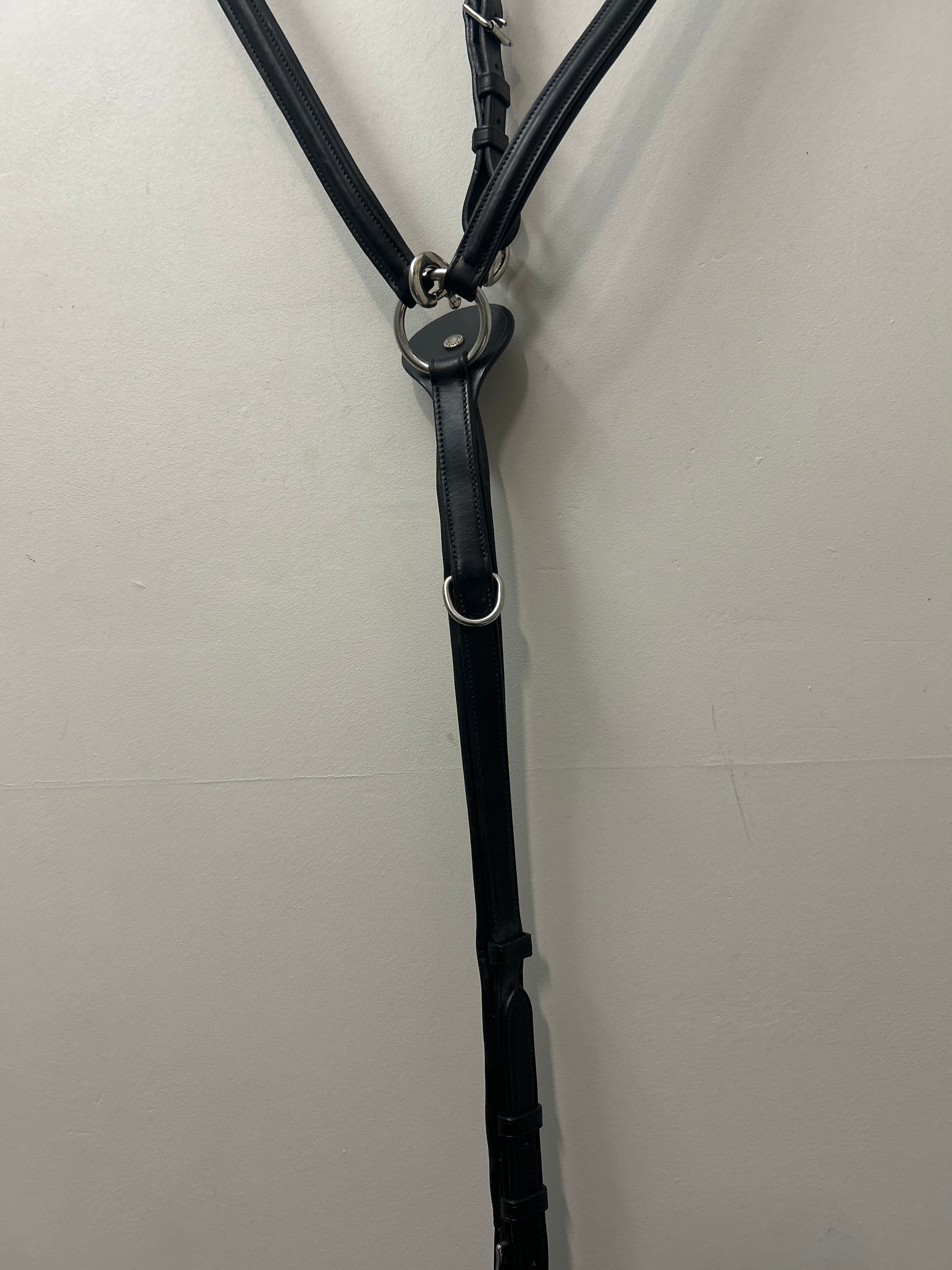 Antares Black Breastplate with Running Martingale-English Accessories-Consignment-Evolution Equestrian Co.