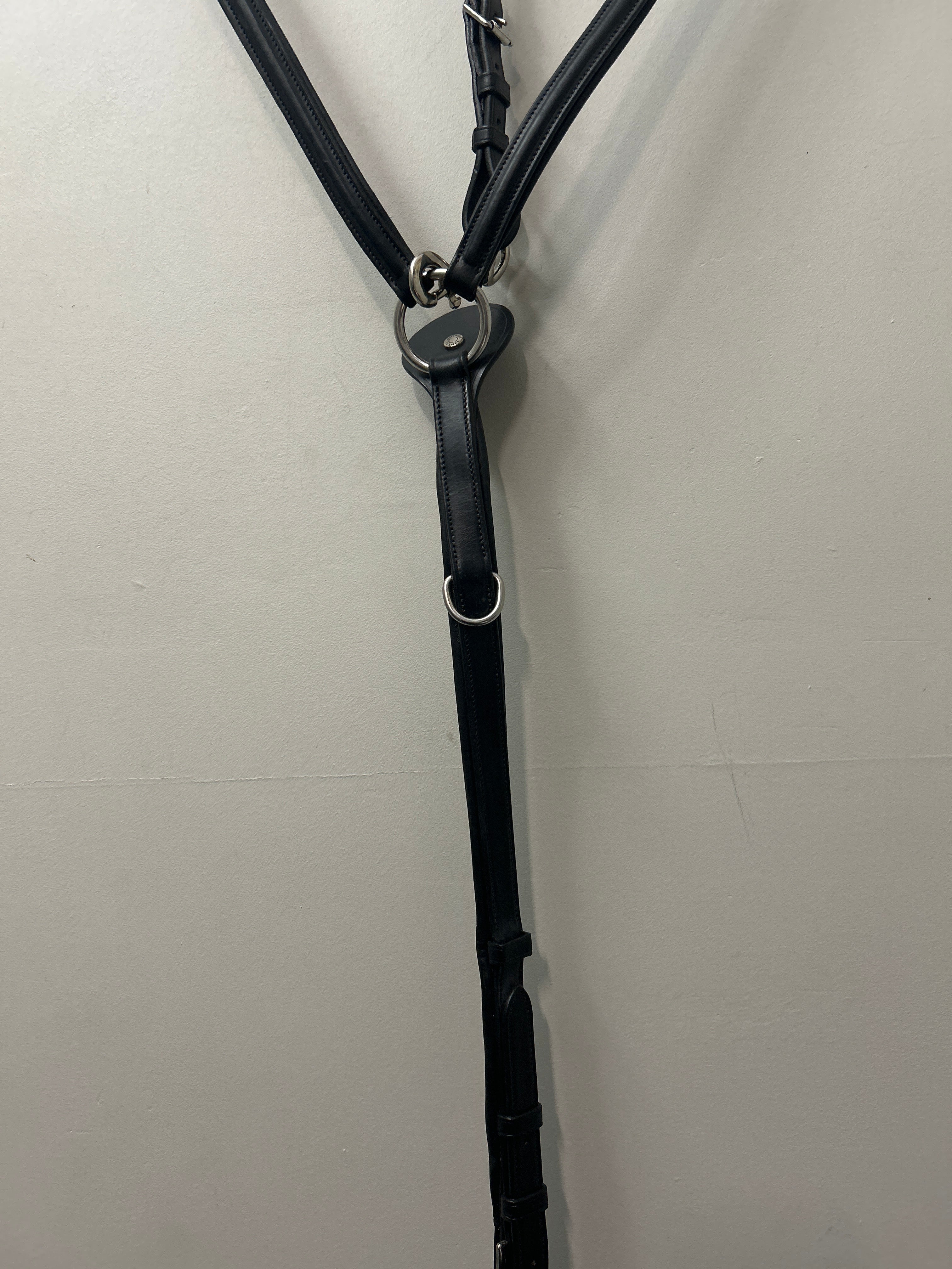 Antares Black Breastplate with Running Martingale-English Accessories-Consignment-Evolution Equestrian Co.