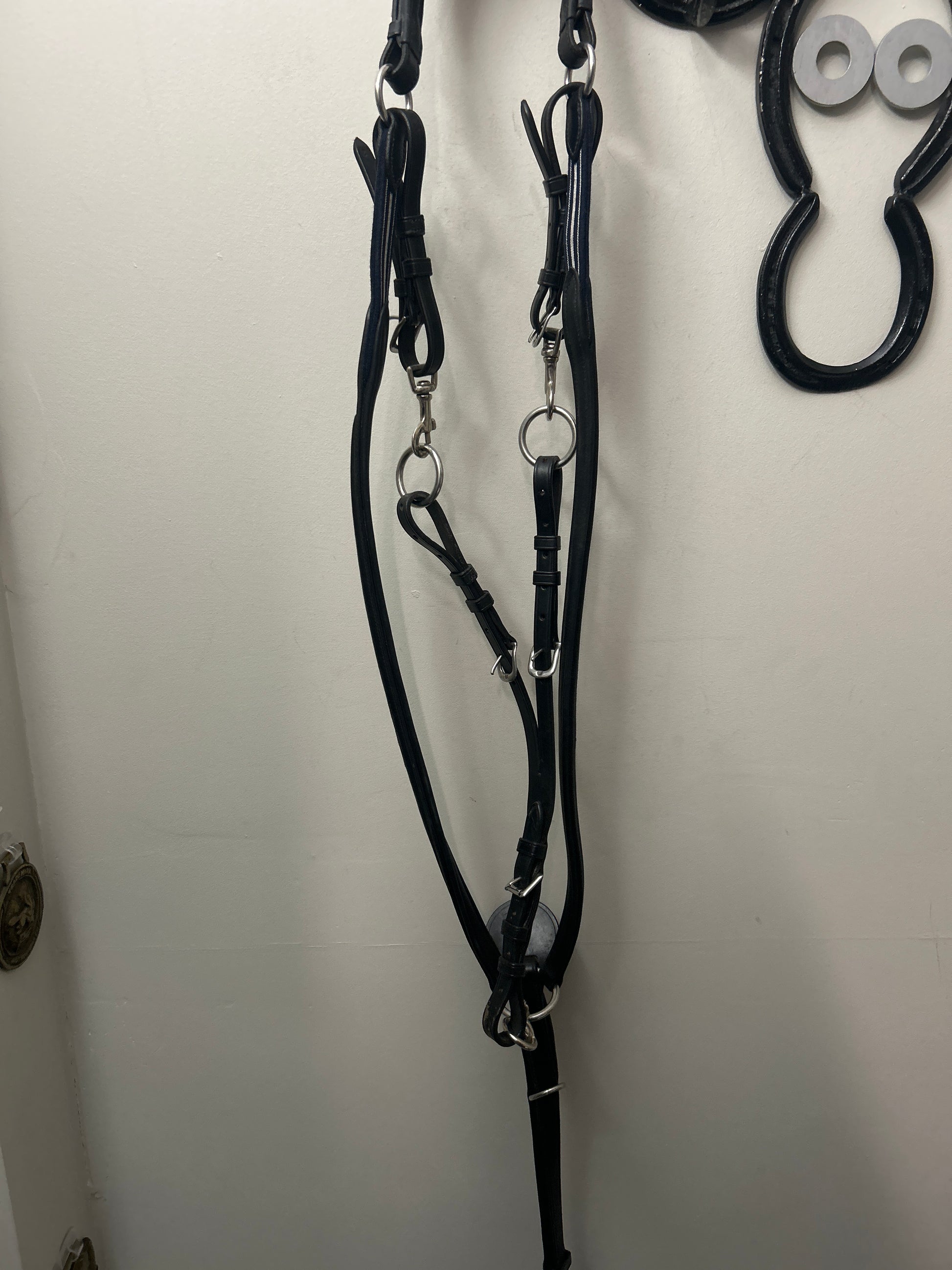 Antares Black Breastplate with Running Martingale-English Accessories-Consignment-Evolution Equestrian Co.