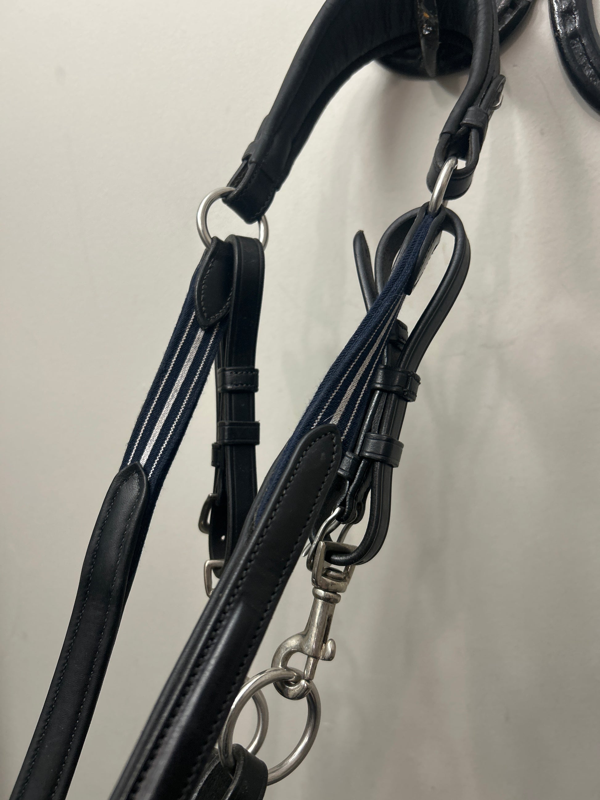Antares Black Breastplate with Running Martingale-English Accessories-Consignment-Evolution Equestrian Co.