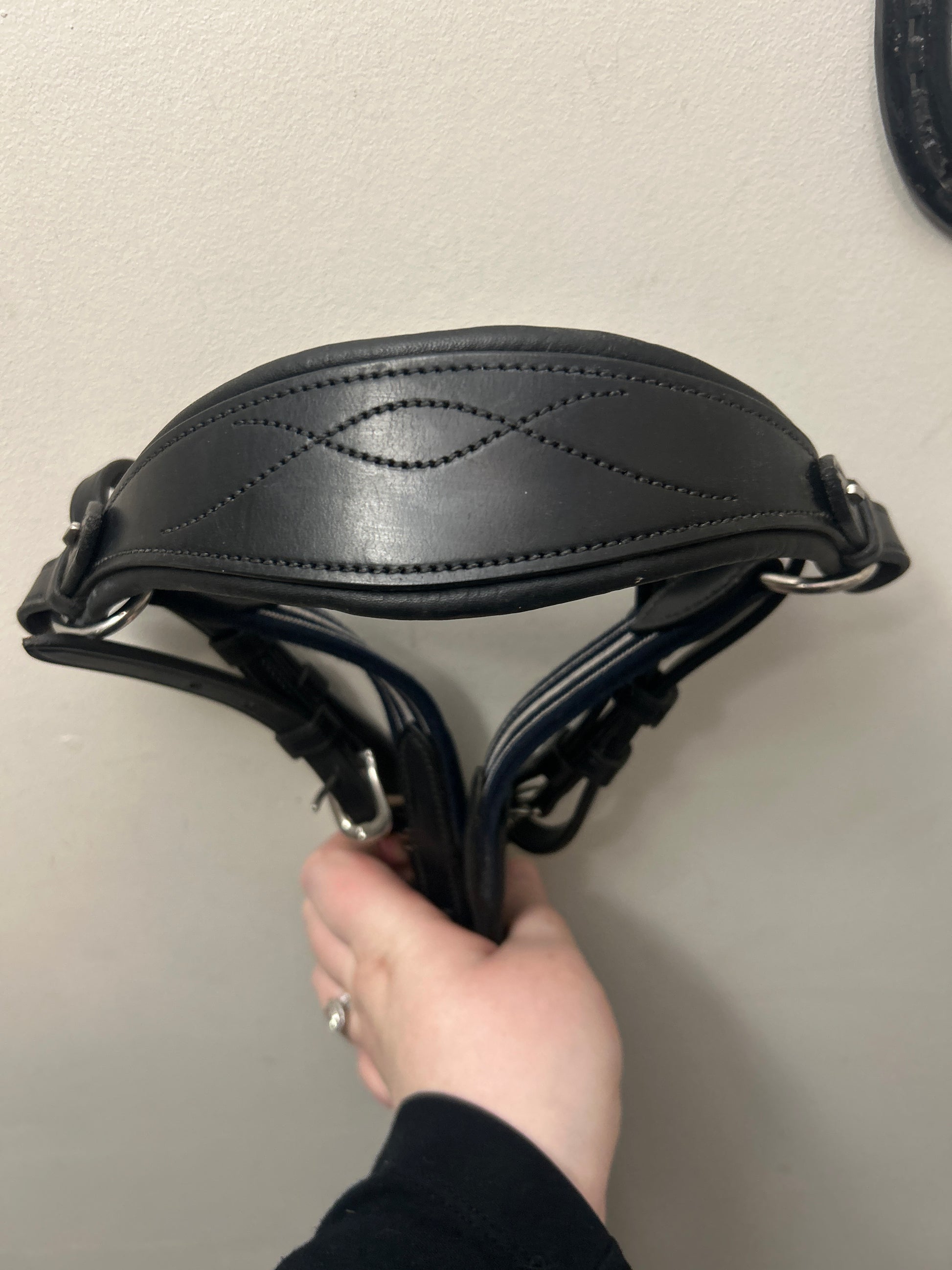 Antares Black Breastplate with Running Martingale-English Accessories-Consignment-Evolution Equestrian Co.