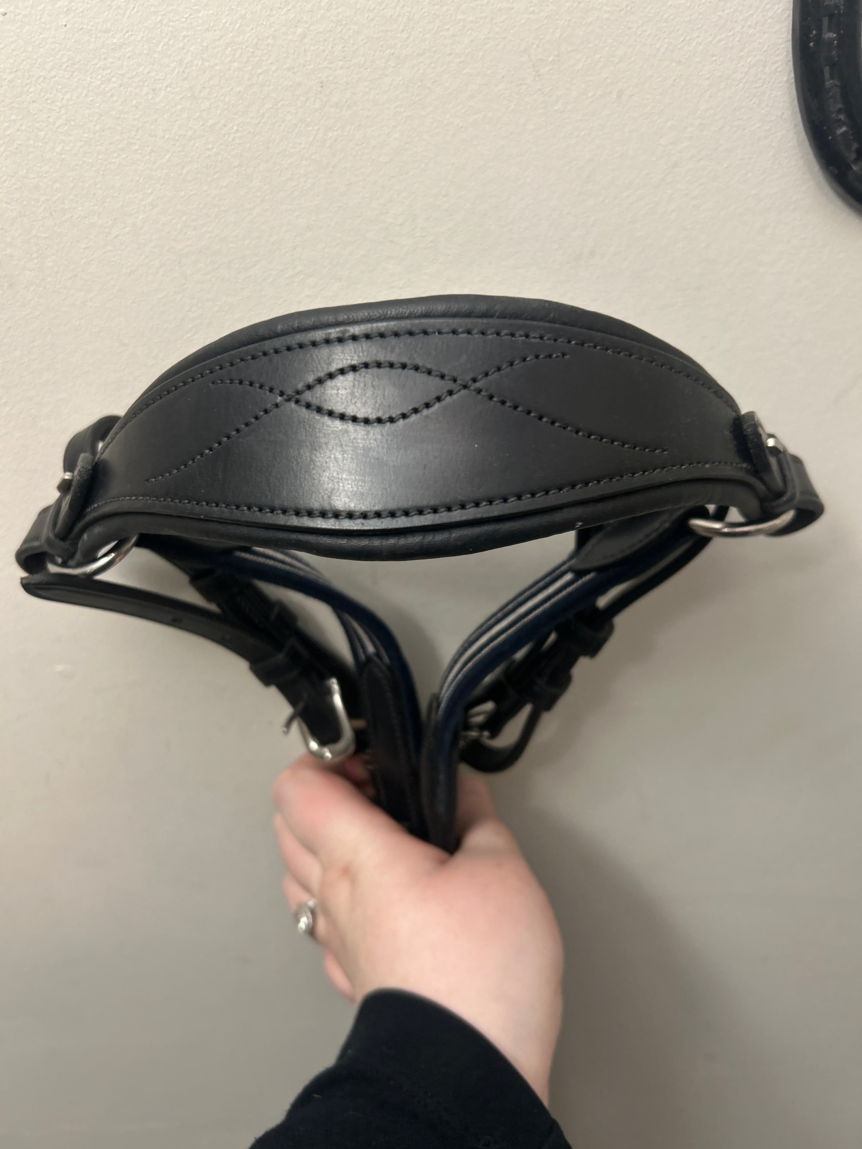 Antares Black Breastplate with Running Martingale-English Accessories-Consignment-Evolution Equestrian Co.