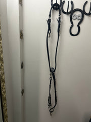 Antares Black Breastplate with Running Martingale-English Accessories-Consignment-Evolution Equestrian Co.