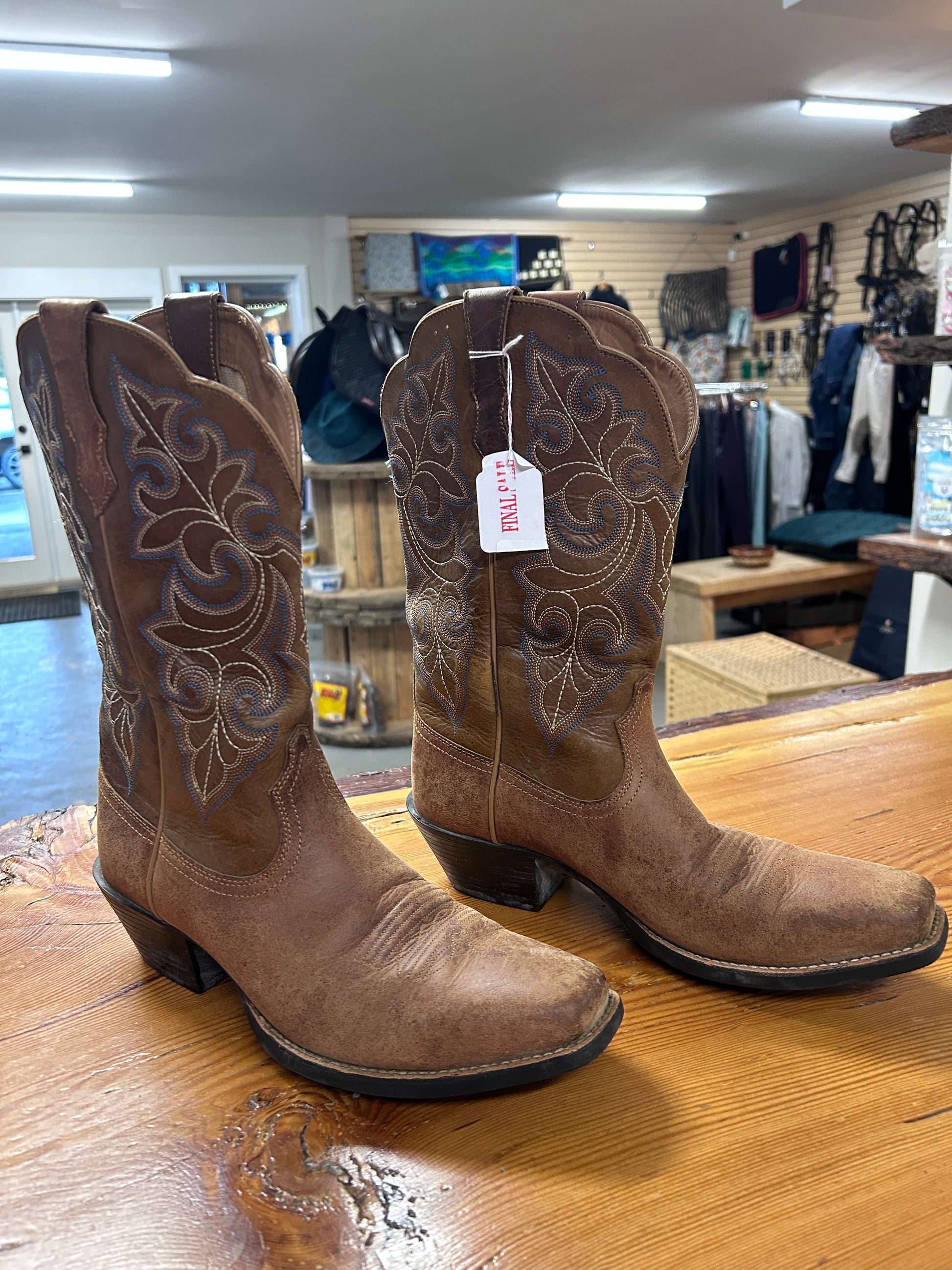Ariat Square Toe Cowboy Boots 9C-Cowboy Boots-Consignment-Evolution Equestrian Co.