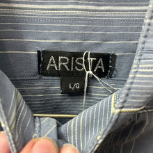 Load image into Gallery viewer, Arista Blue Striped Short Sleeve Shirt Large-Breeches-Consignment-Evolution Equestrian Co.
