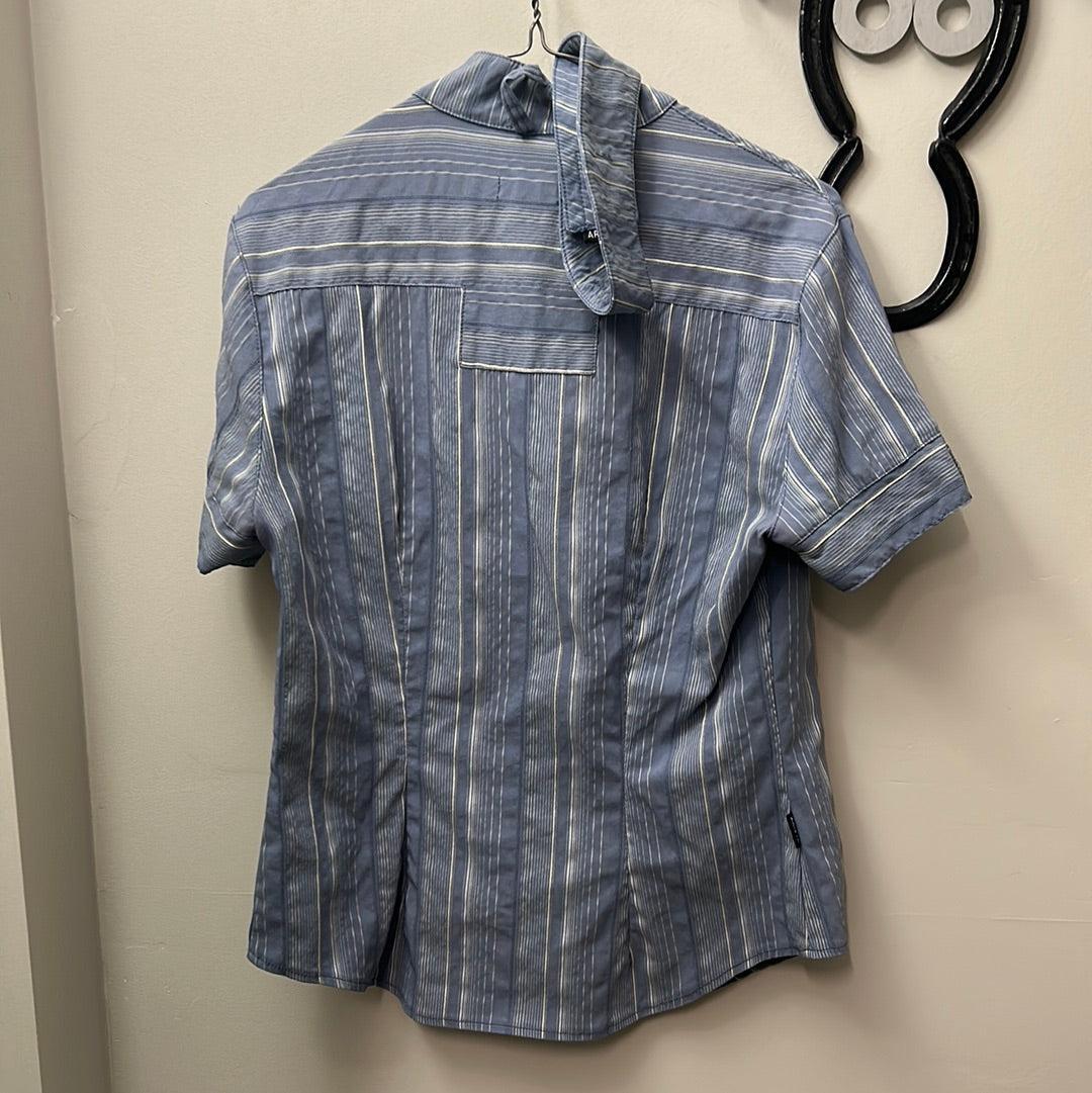 Arista Blue Striped Short Sleeve Shirt Large-Breeches-Consignment-Evolution Equestrian Co.
