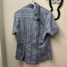 Load image into Gallery viewer, Arista Blue Striped Short Sleeve Shirt Large-Breeches-Consignment-Evolution Equestrian Co.
