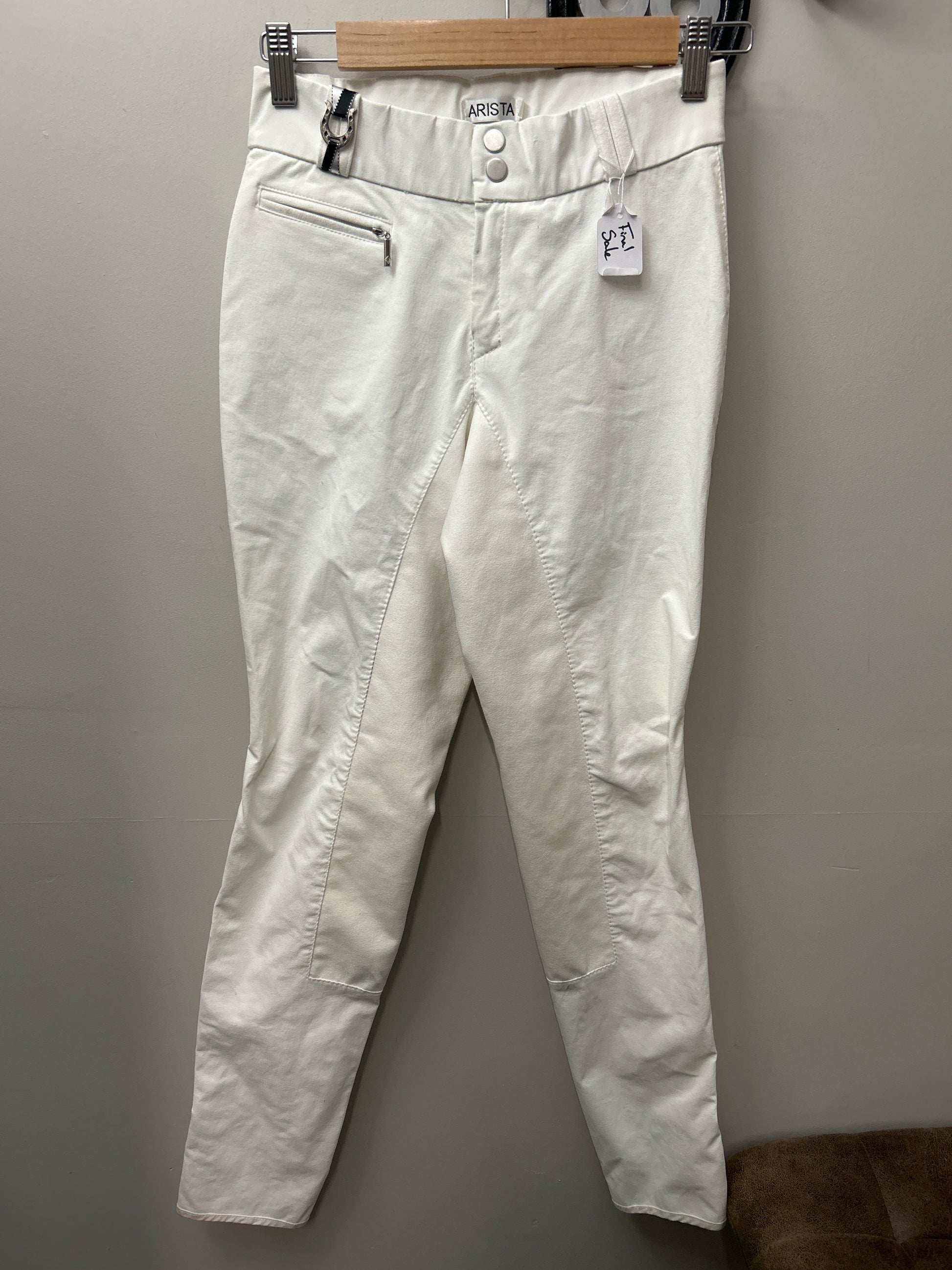 Arista Full Seat White Breeches 26T-Breeches-Consignment-Evolution Equestrian Co.