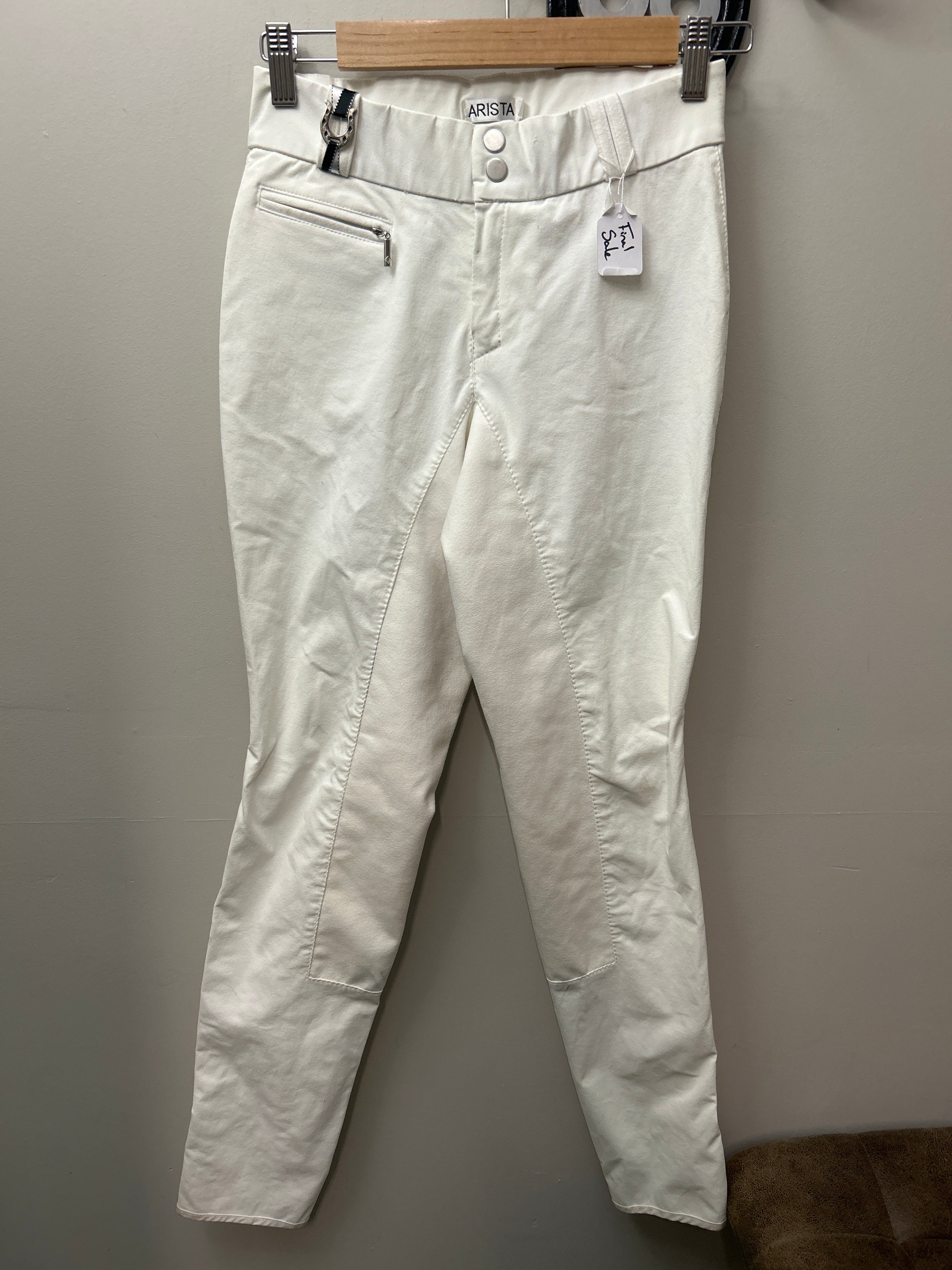 Arista Full Seat White Breeches 26T-Breeches-Consignment-Evolution Equestrian Co.