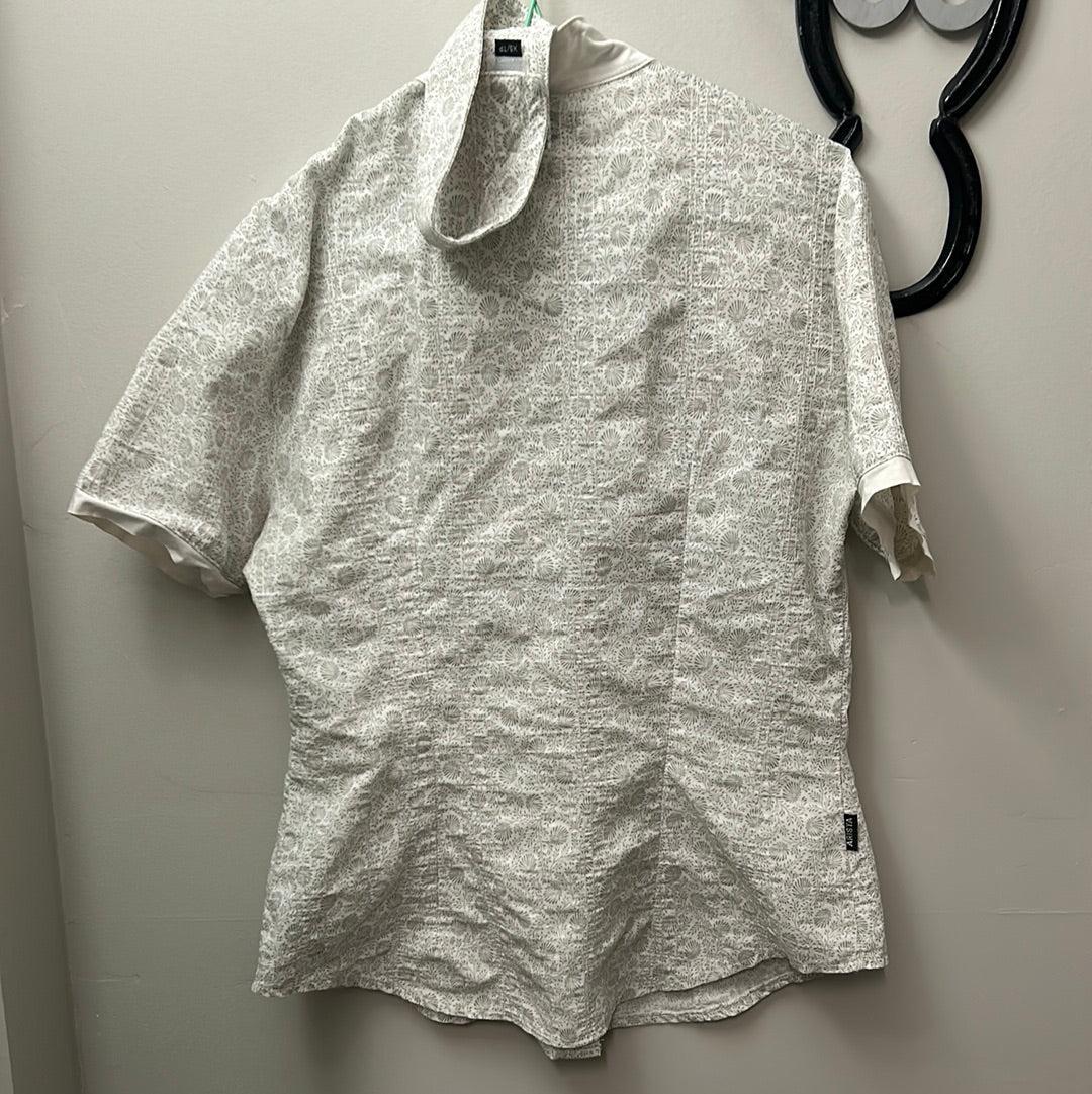Arista Grey Floral Short Sleeve Shirt Medium-Breeches-Consignment-Evolution Equestrian Co.