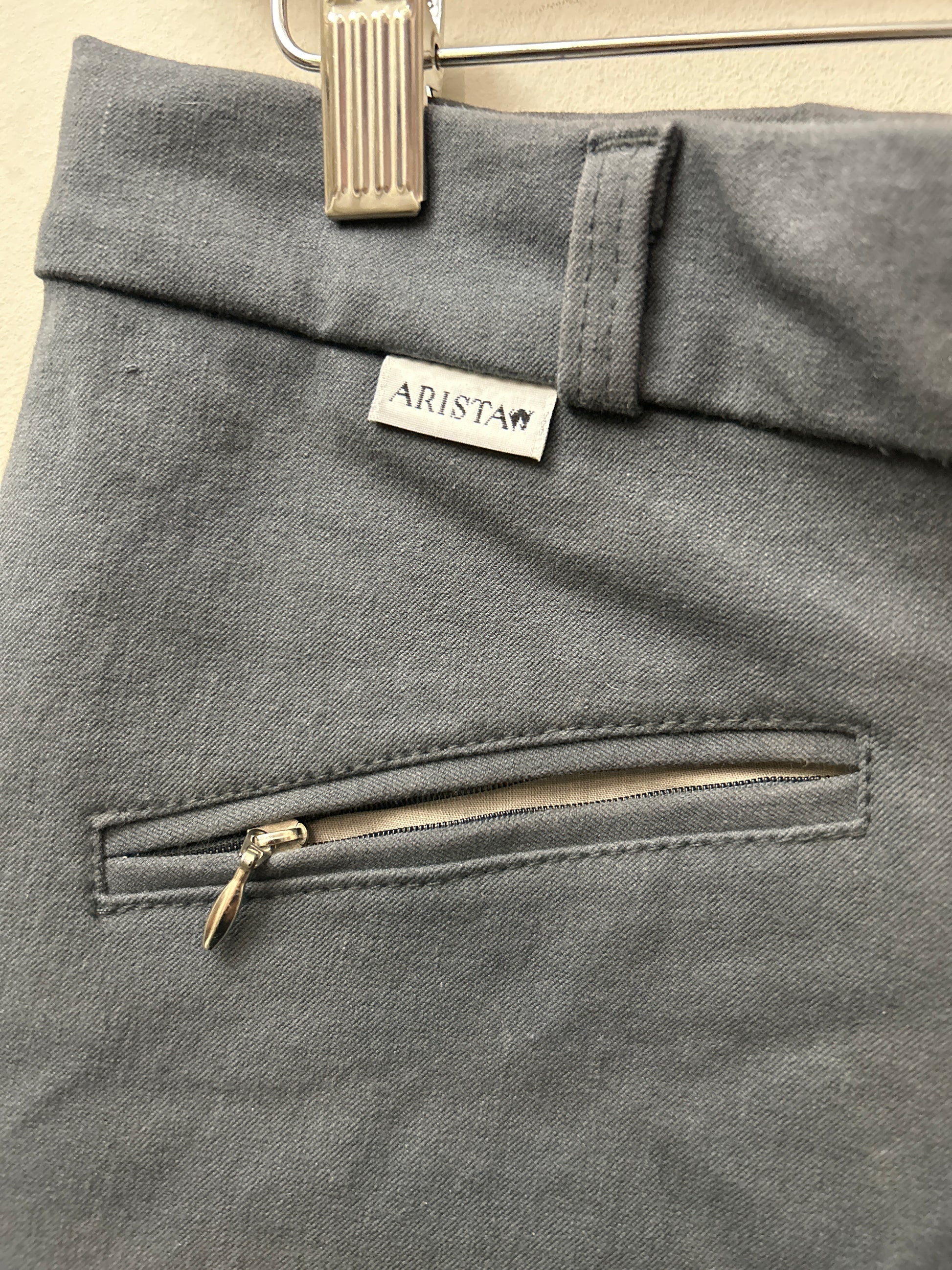 Arista Grey Knee Patch Breeches 34R-Breeches-Consignment-Evolution Equestrian Co.