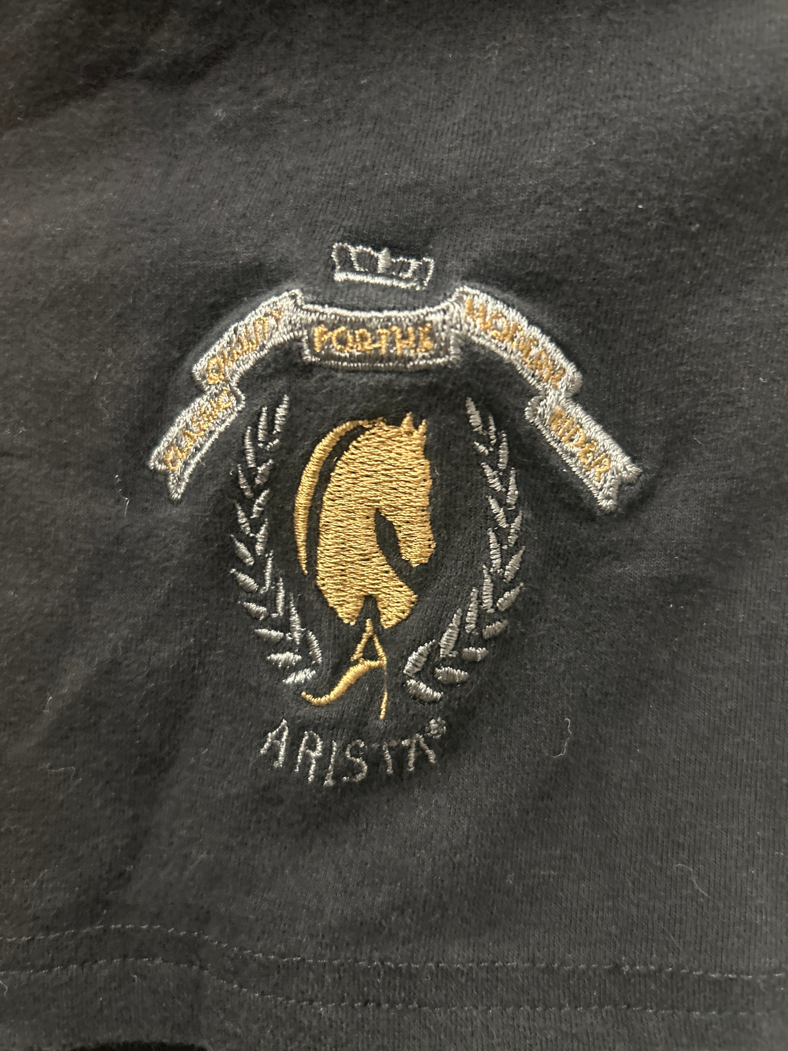 Arista Polo Shirt Black Medium-Riding Shirts-Consignment-Evolution Equestrian Co.