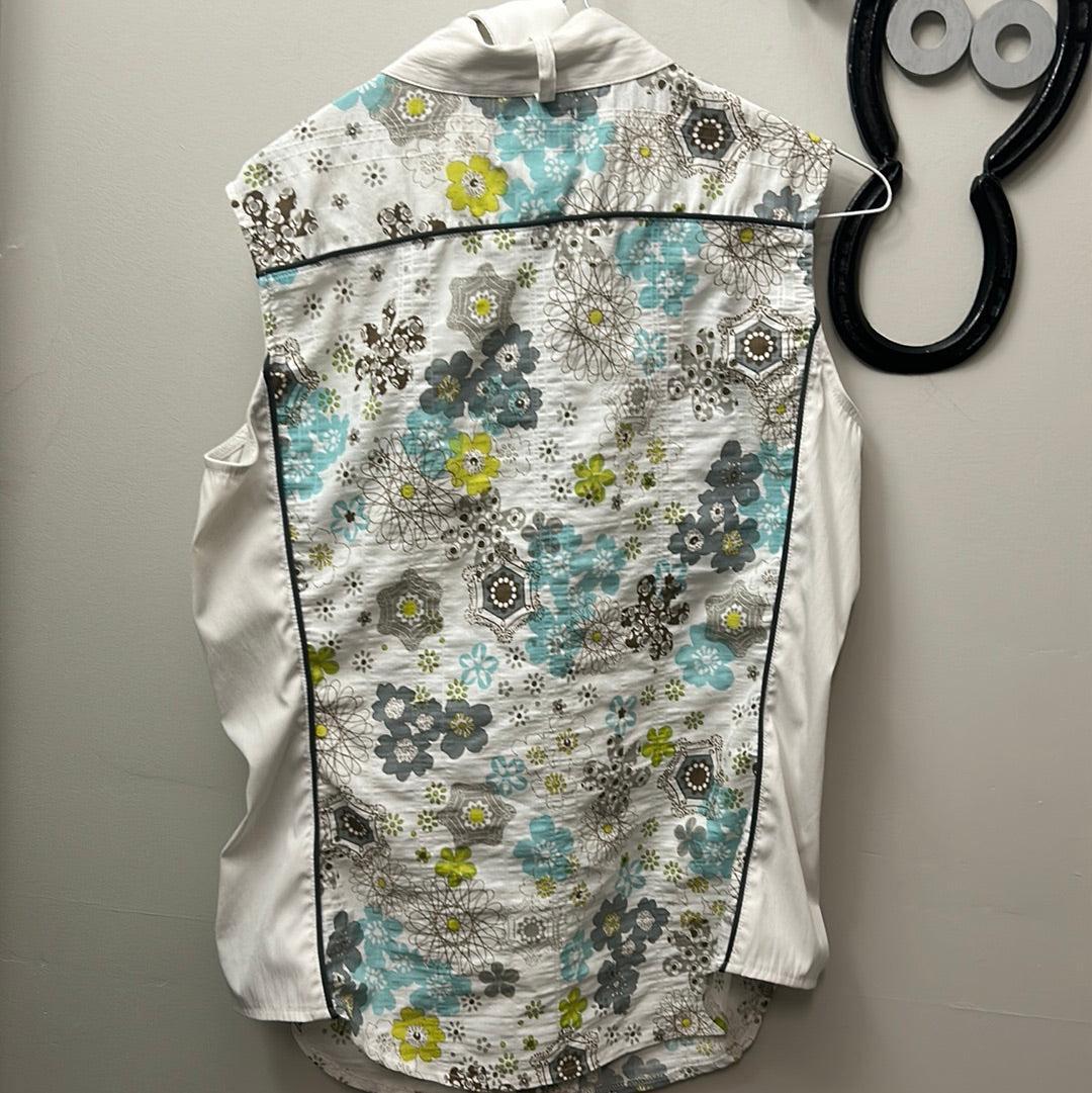 Arista Sleeveless Floral Shirt Medium-Breeches-Consignment-Evolution Equestrian Co.