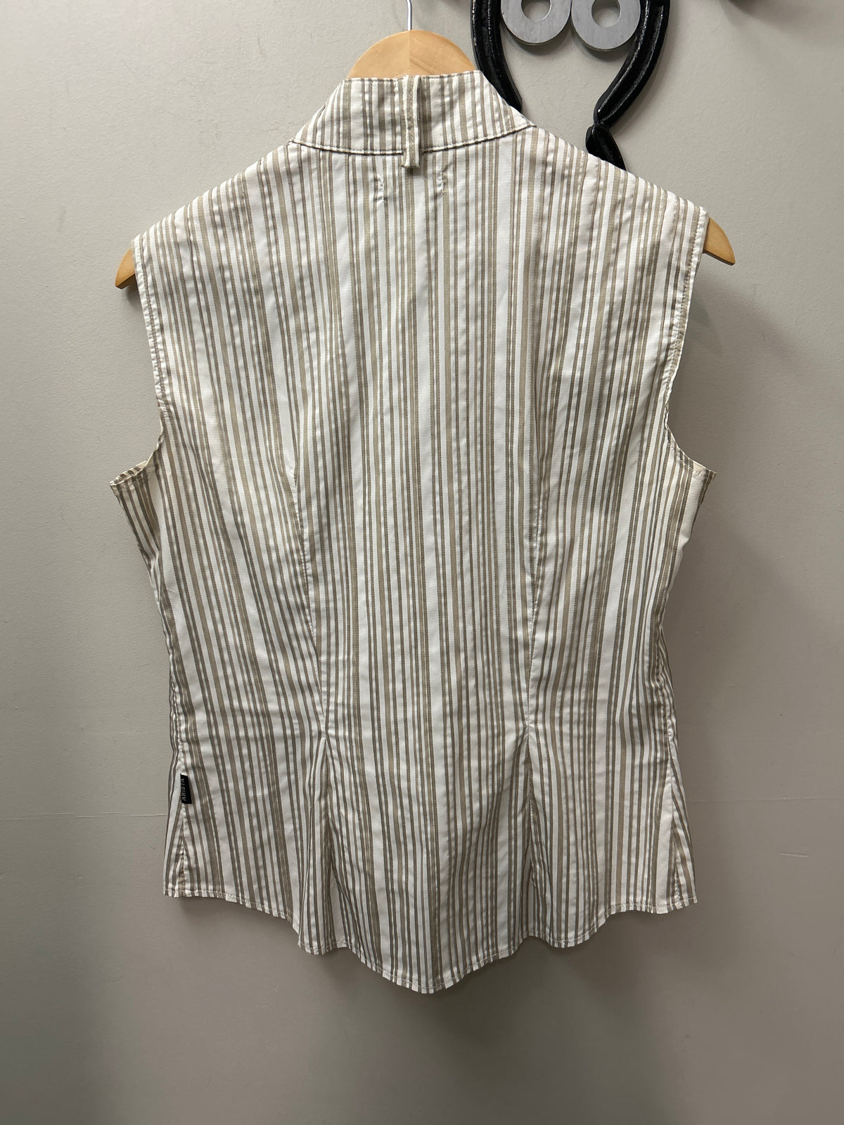 Arista Sleeveless Gold Striped Shirt Medium